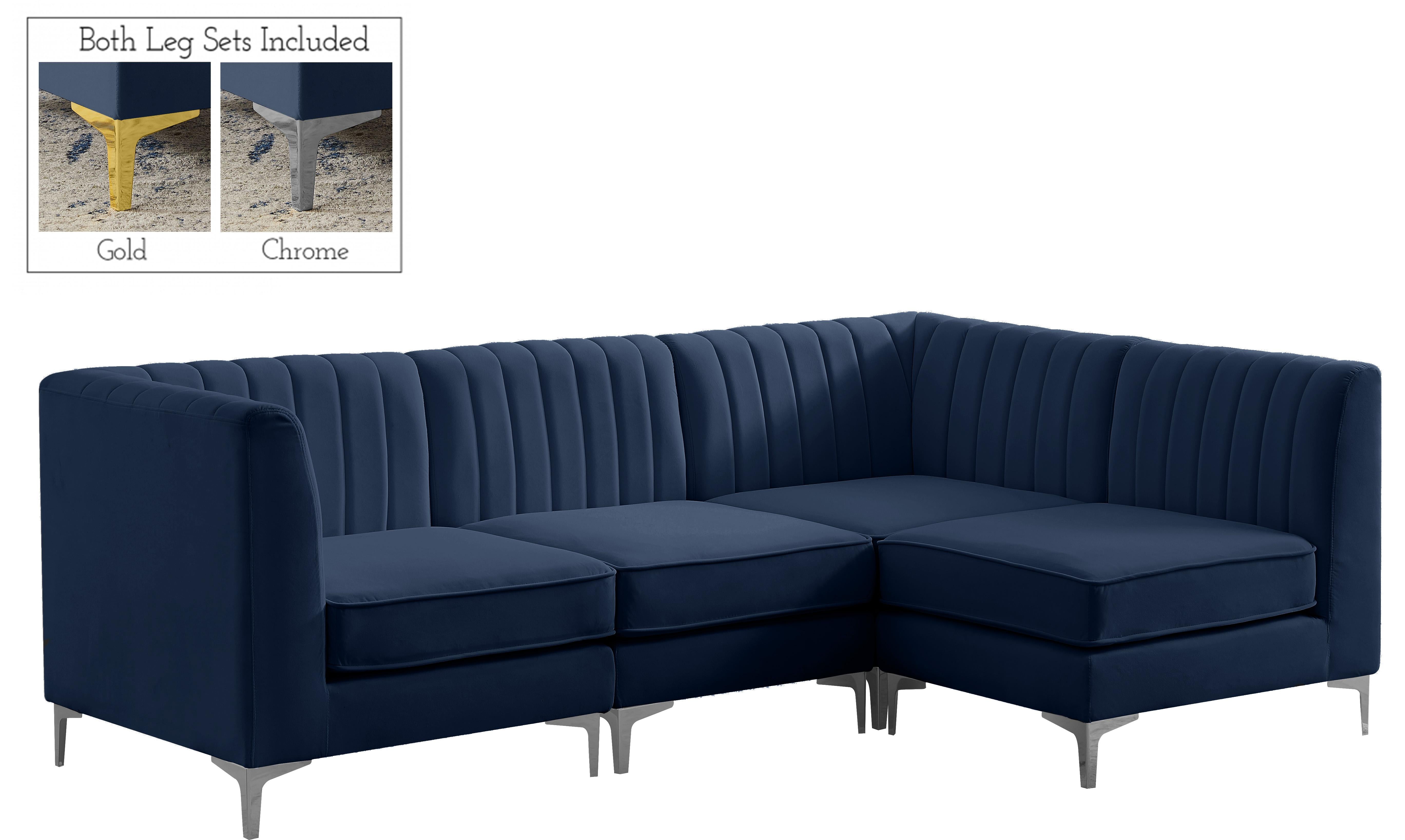 Alina Navy Velvet Modular Sectional - Luxury Home Furniture (MI)