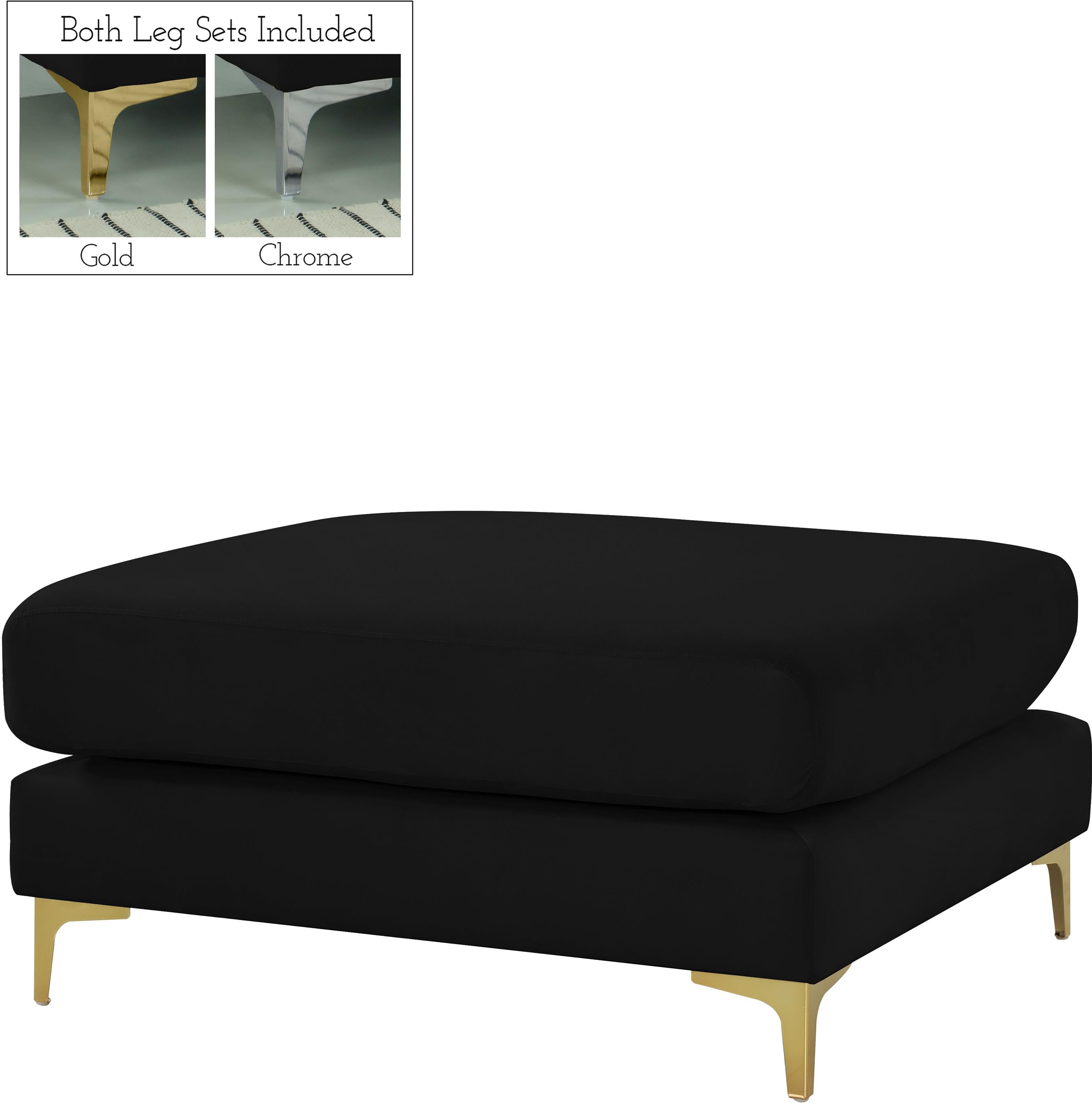 Julia Black Velvet Modular Ottoman - Luxury Home Furniture (MI)