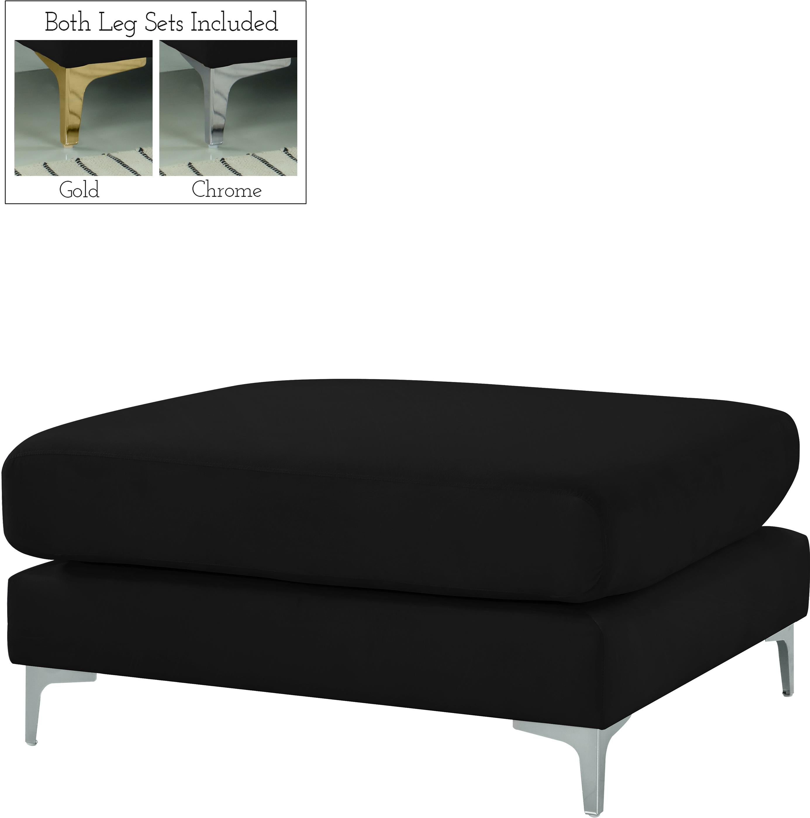 Julia Black Velvet Modular Ottoman - Luxury Home Furniture (MI)