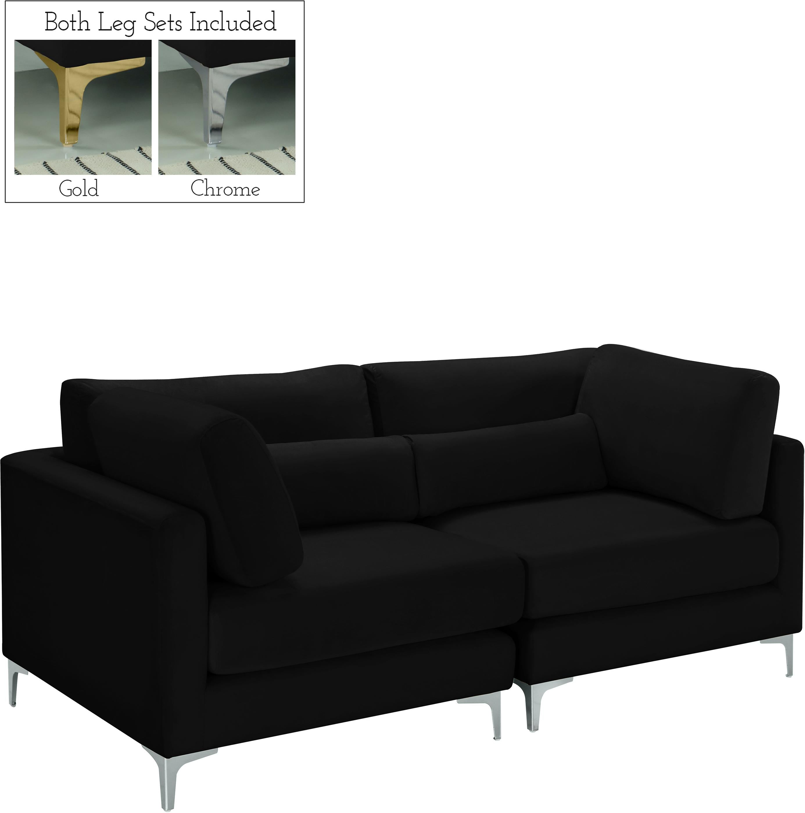 Julia Black Velvet Modular Sofa - Luxury Home Furniture (MI)