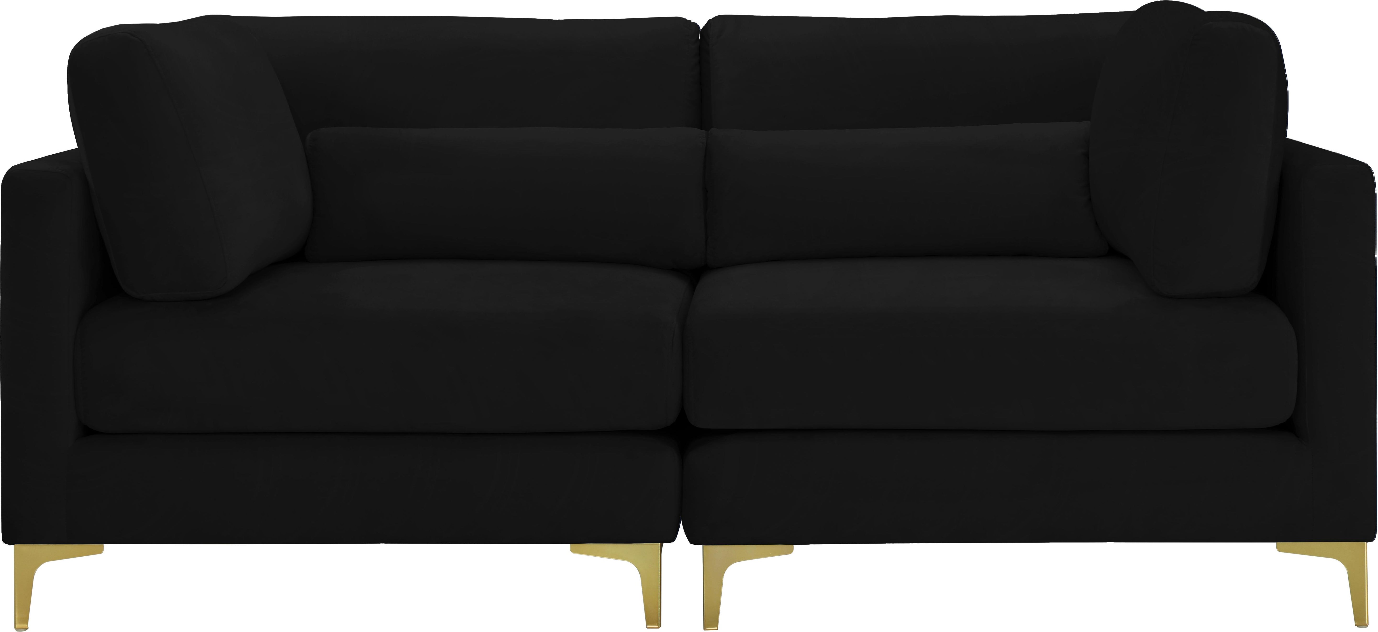 Julia Black Velvet Modular Sofa - Luxury Home Furniture (MI)