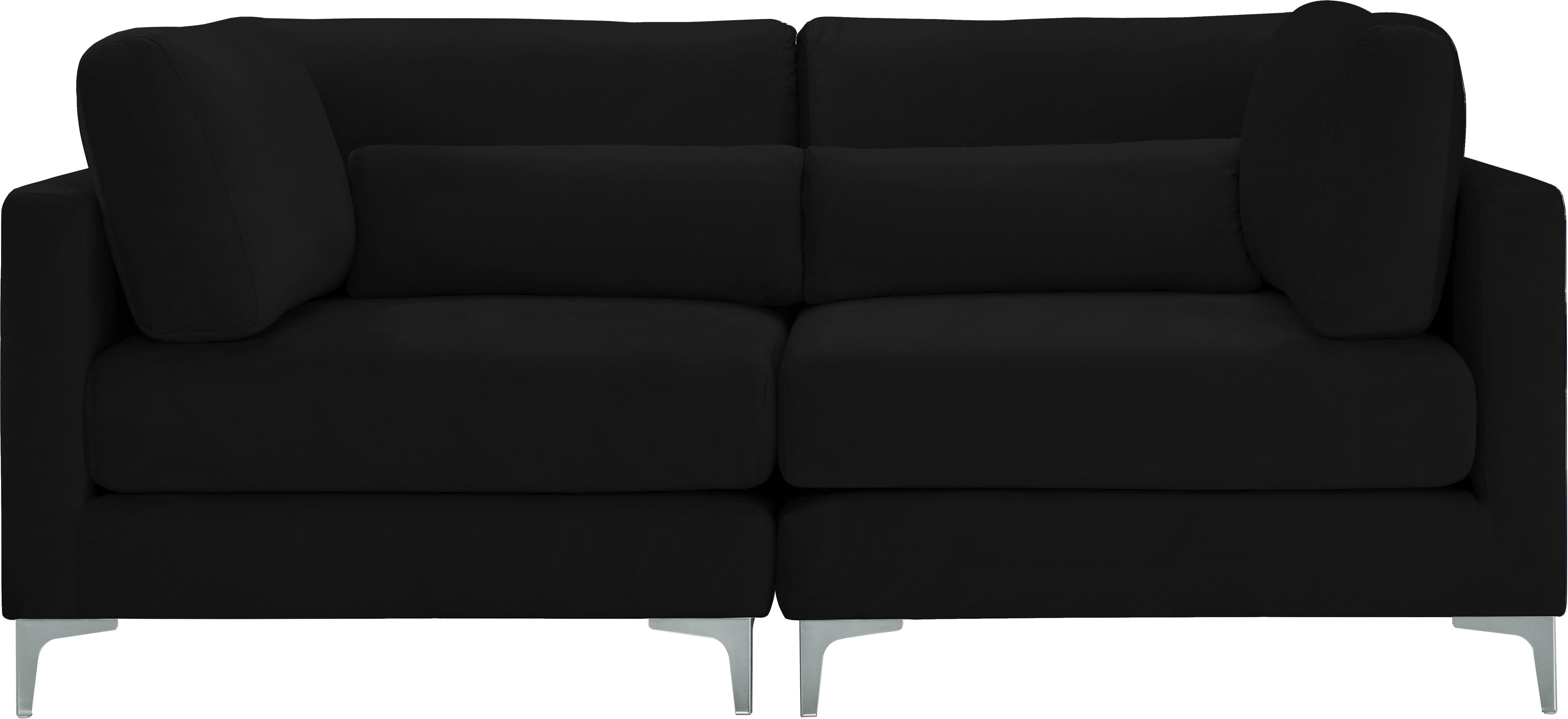 Julia Black Velvet Modular Sofa - Luxury Home Furniture (MI)