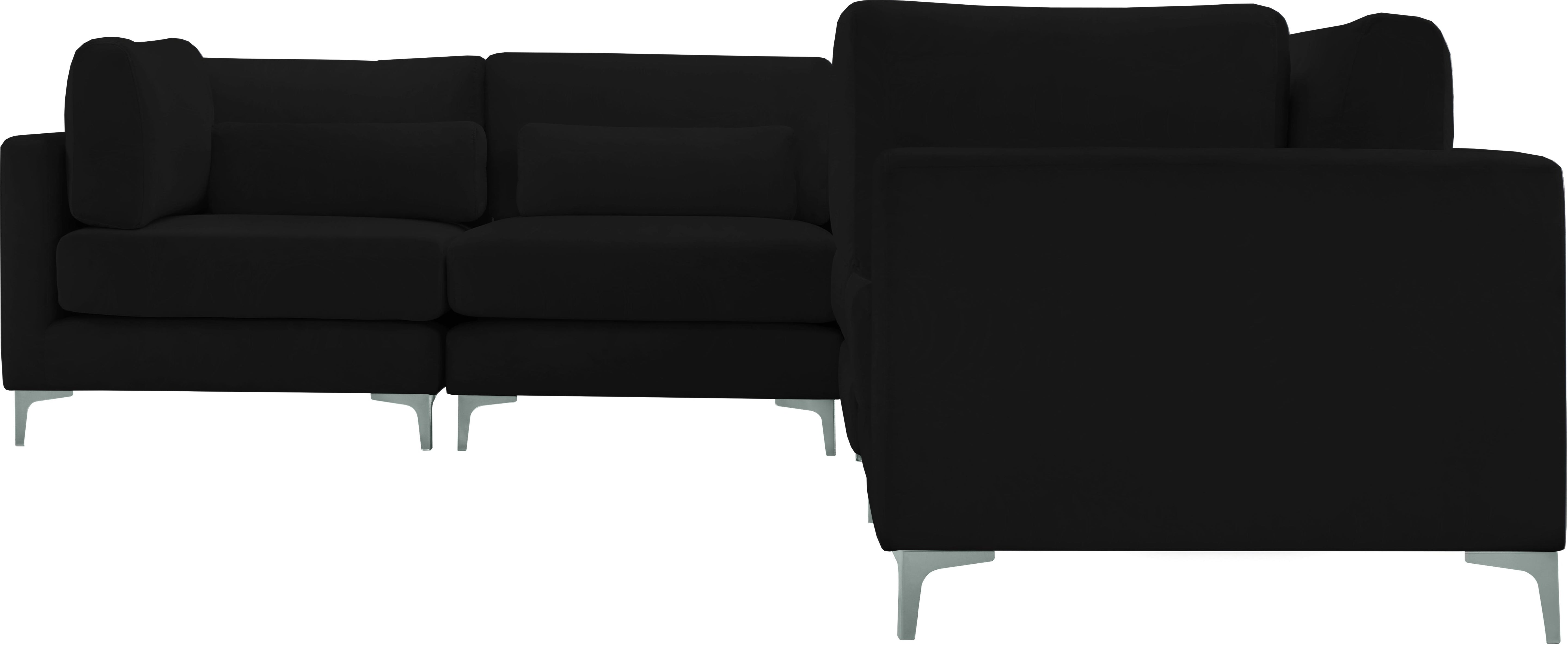 Julia Black Velvet Modular Sectional (5 Boxes) - Luxury Home Furniture (MI)