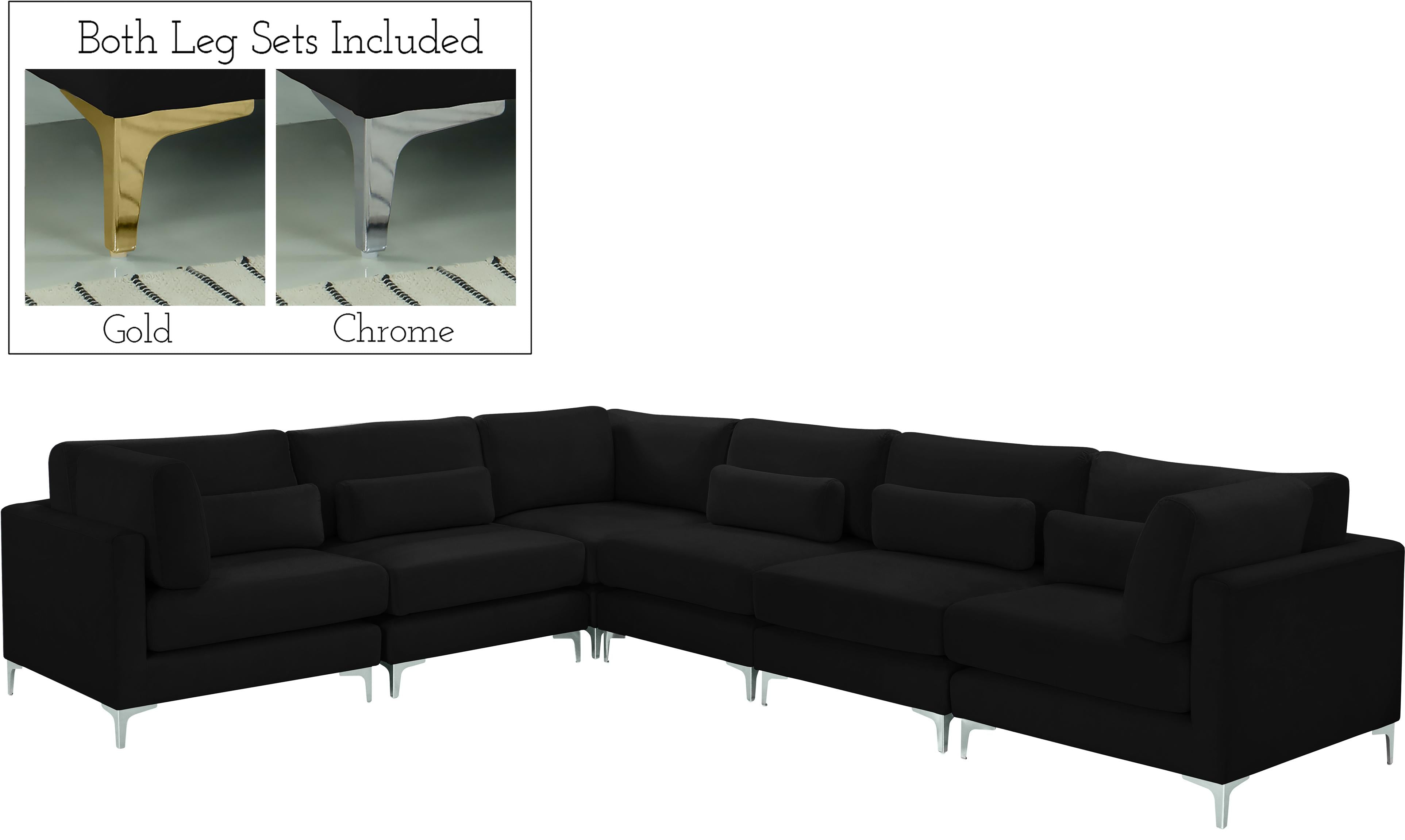 Julia Black Velvet Modular Sectional (6 Boxes) - Luxury Home Furniture (MI)