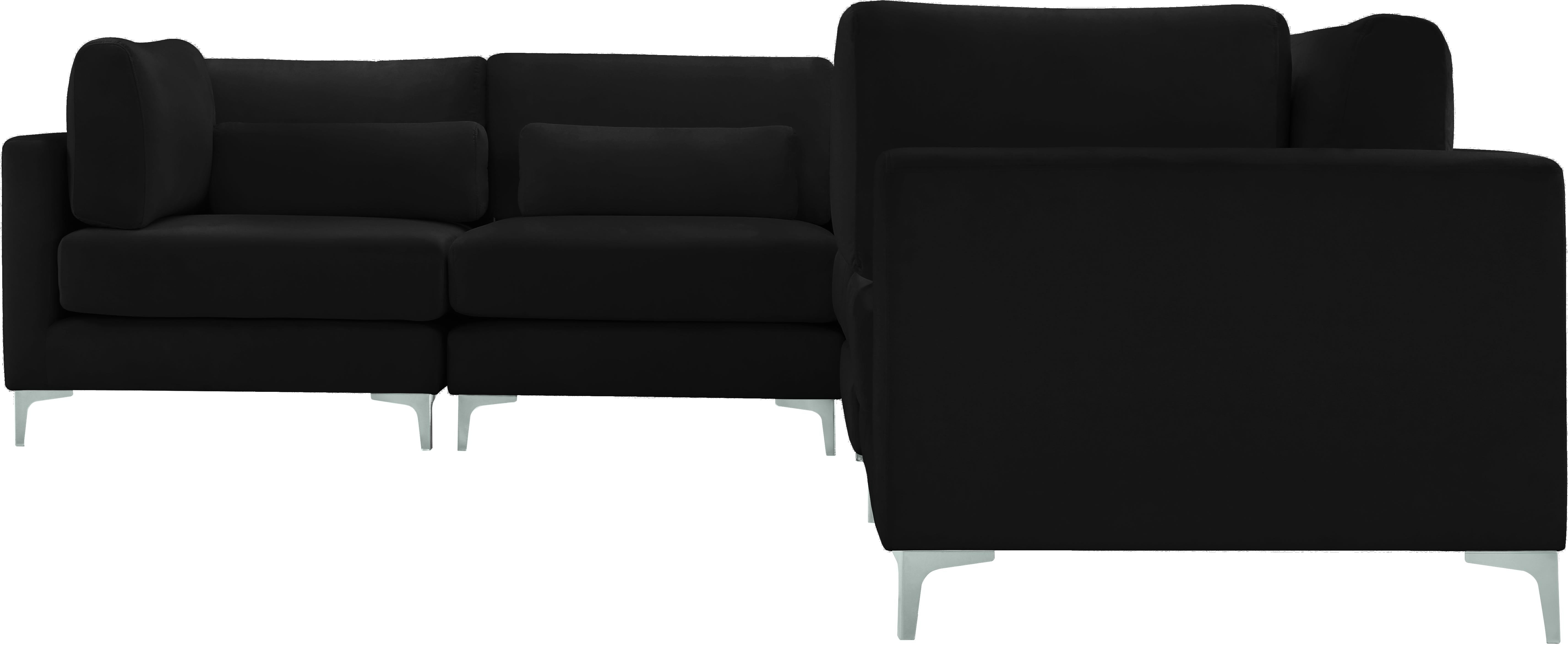 Julia Black Velvet Modular Sectional (6 Boxes) - Luxury Home Furniture (MI)