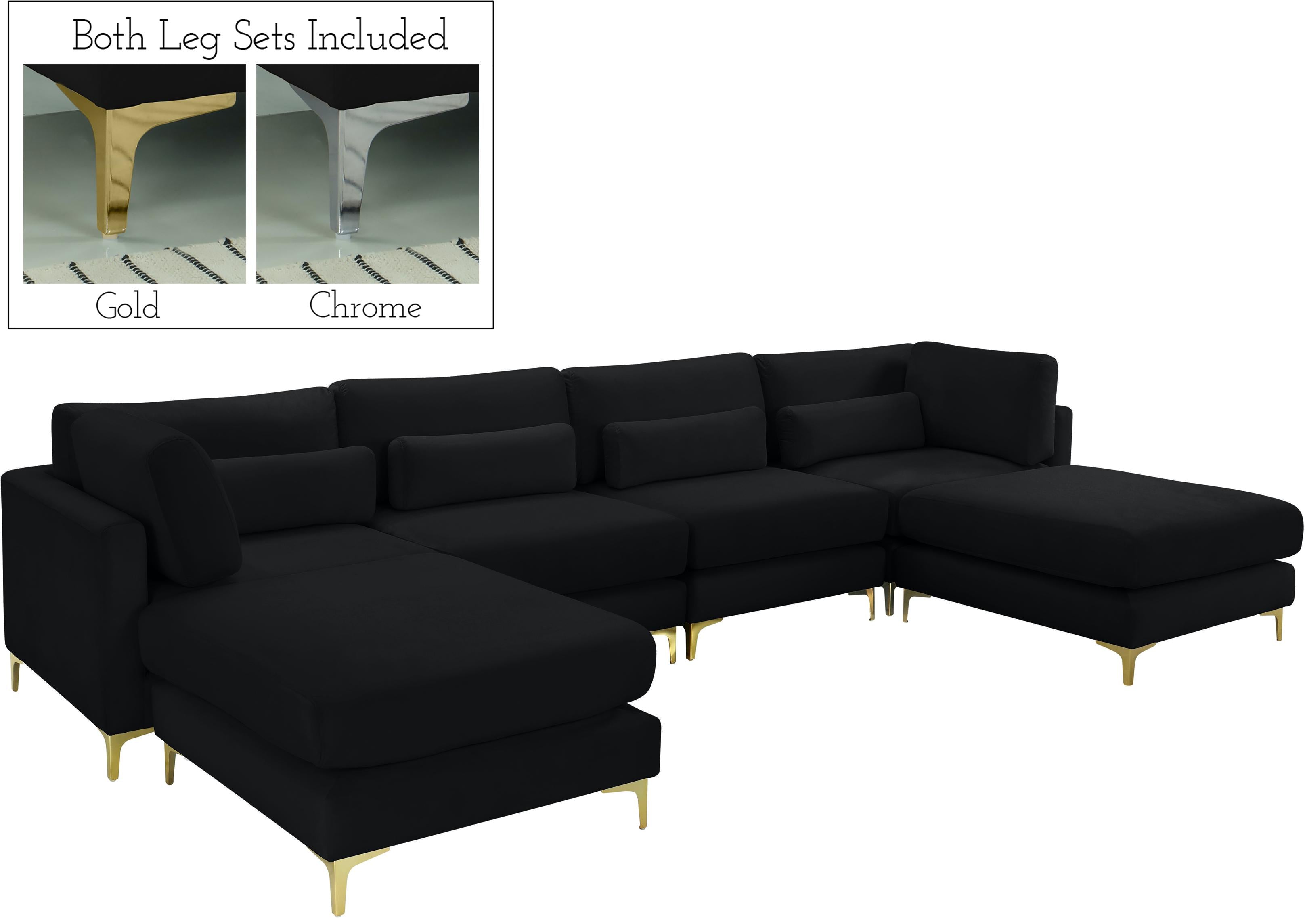 Julia Black Velvet Modular Sectional (6 Boxes) - Luxury Home Furniture (MI)