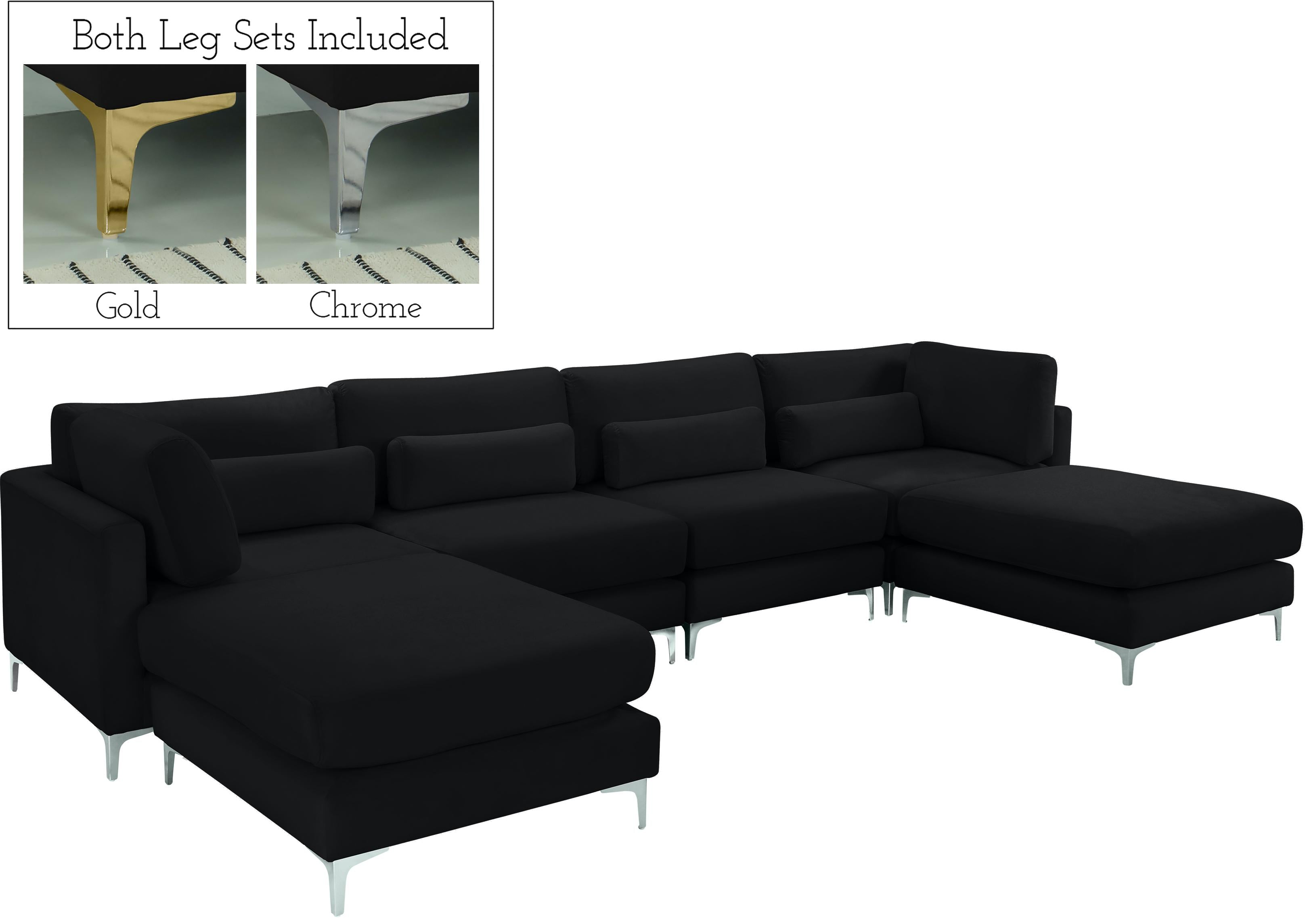 Julia Black Velvet Modular Sectional (6 Boxes) - Luxury Home Furniture (MI)