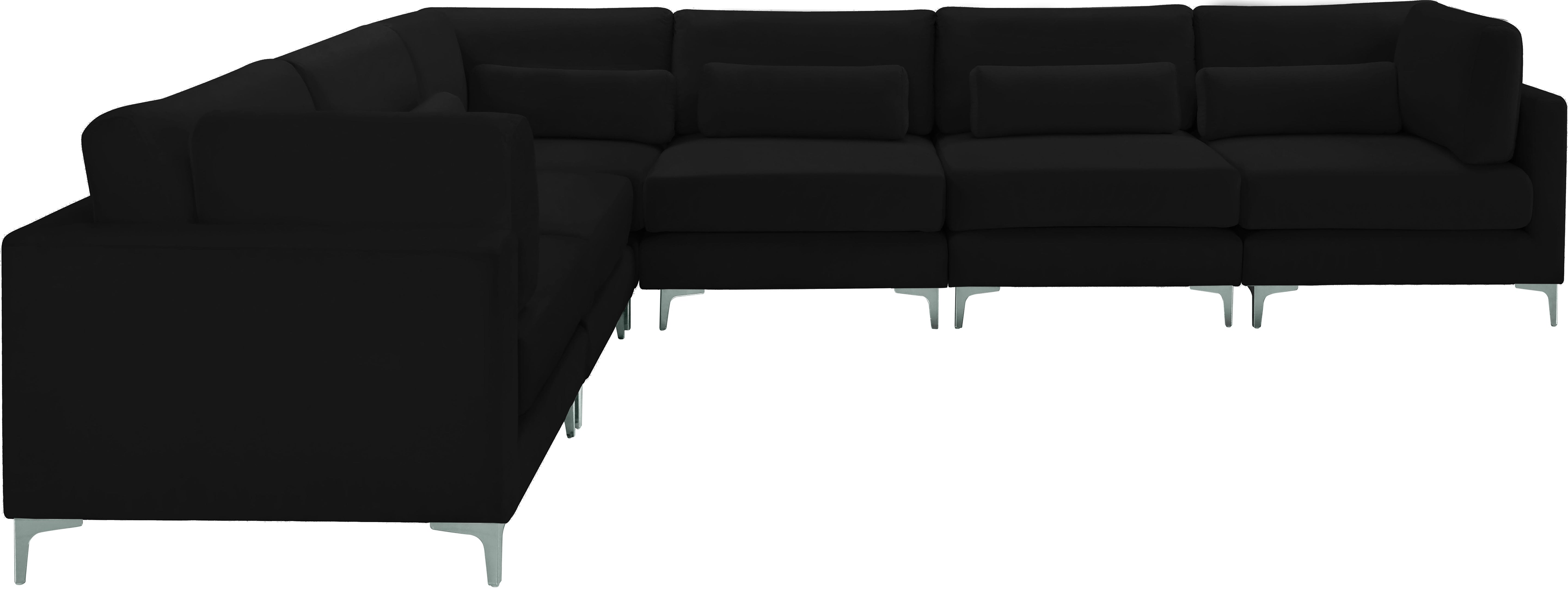 Julia Black Velvet Modular Sectional (6 Boxes) - Luxury Home Furniture (MI)