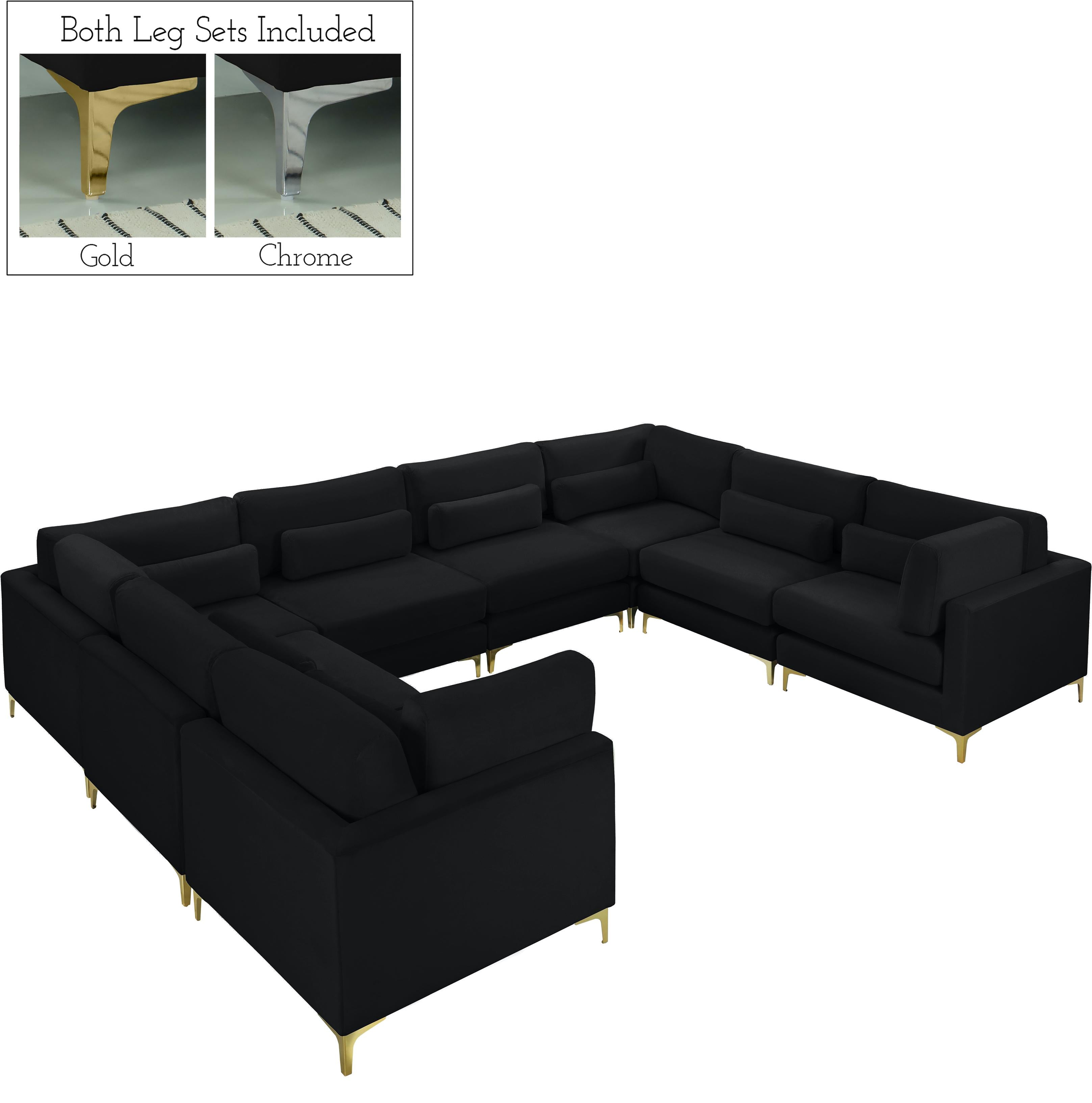 Julia Black Velvet Modular Sectional (8 Boxes) - Luxury Home Furniture (MI)
