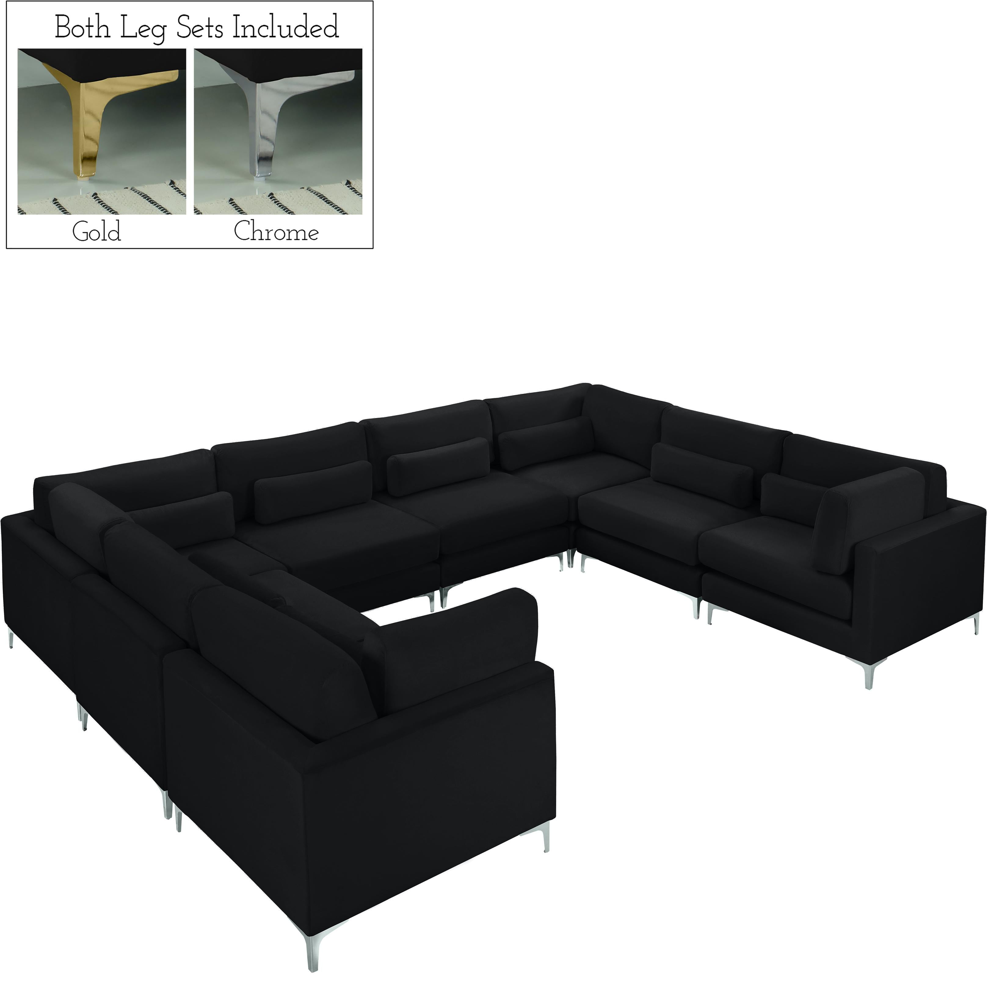 Julia Black Velvet Modular Sectional (8 Boxes) - Luxury Home Furniture (MI)