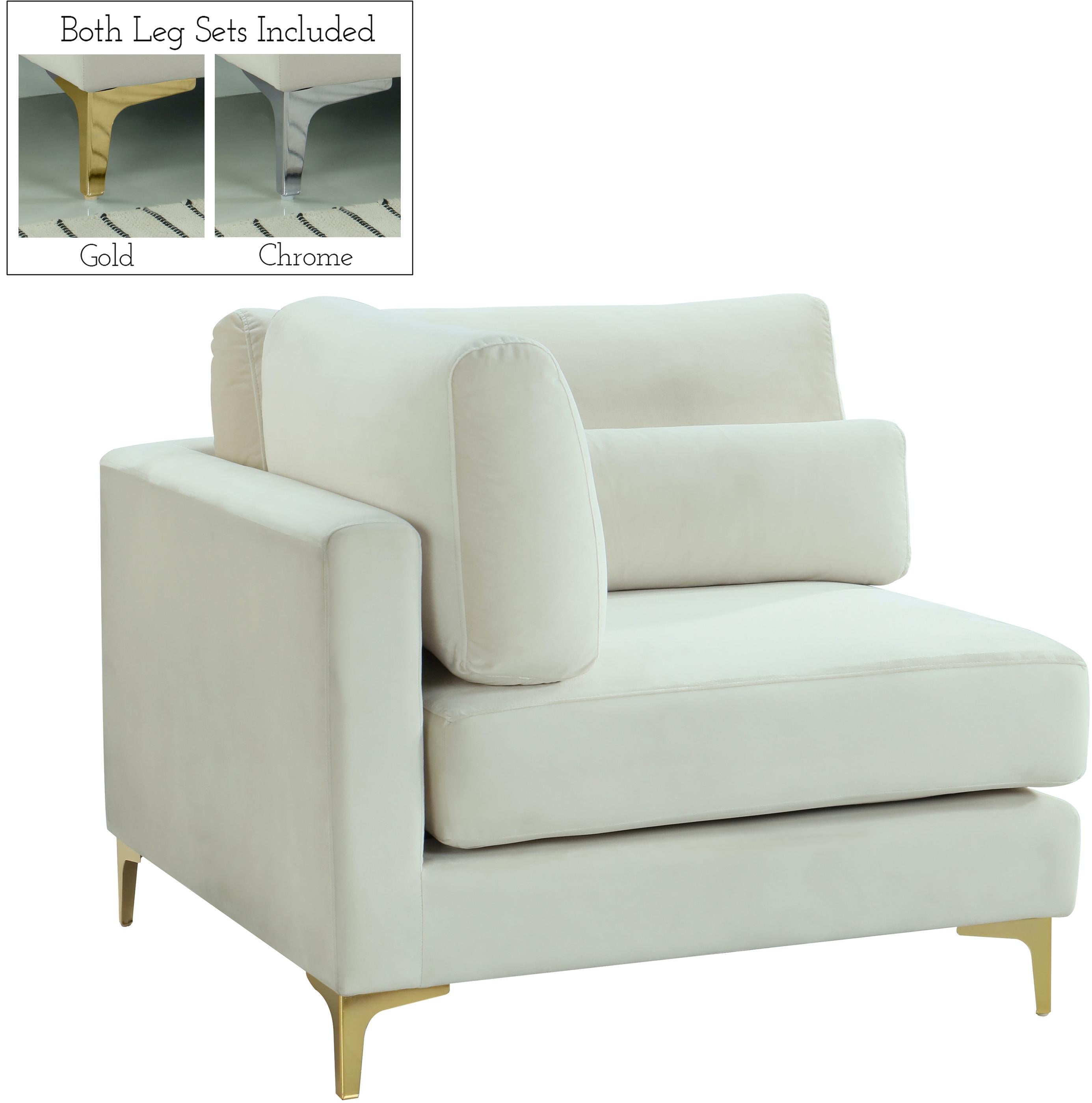 Julia Cream Velvet Modular Corner Chair - Luxury Home Furniture (MI)