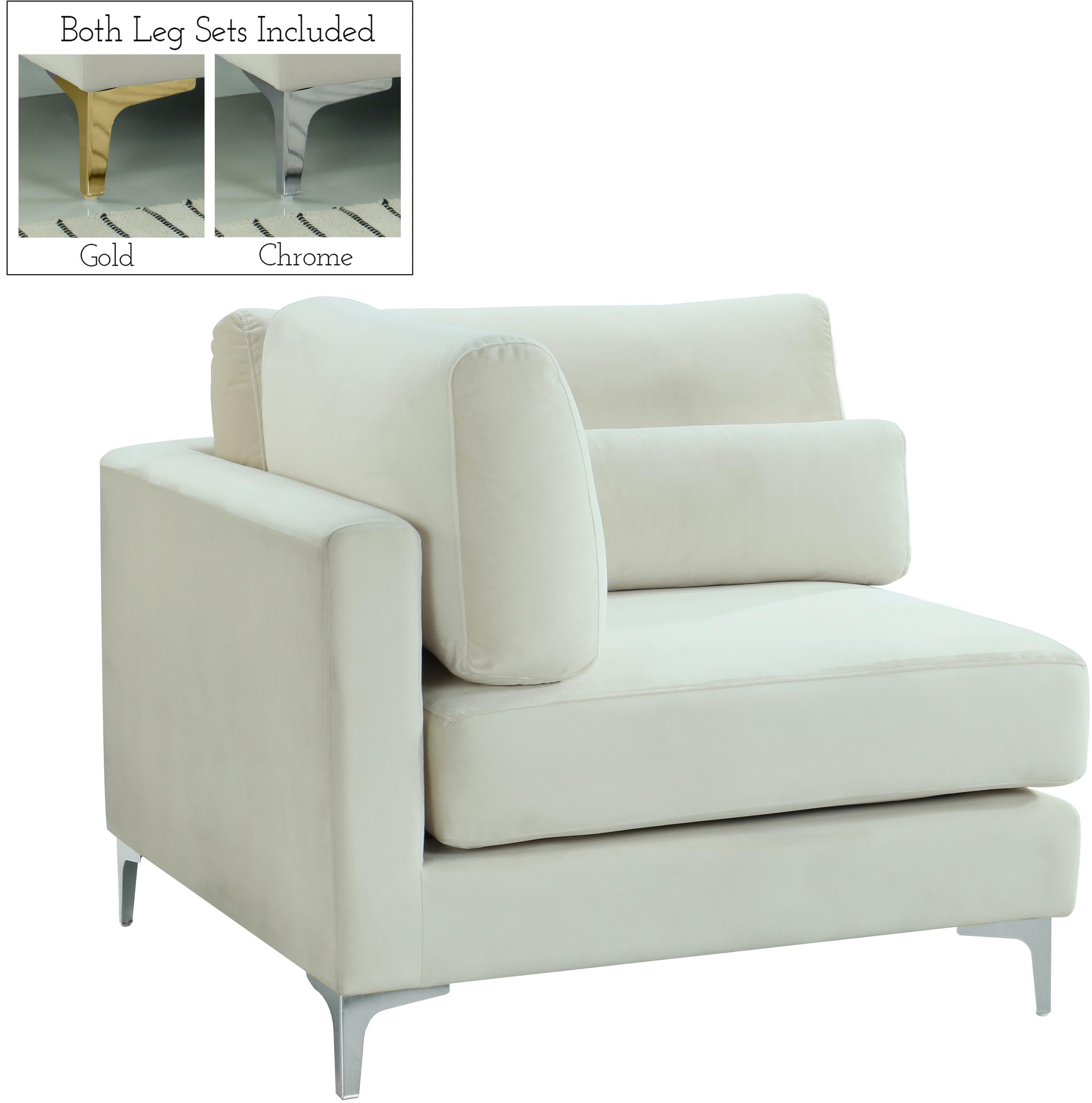 Julia Cream Velvet Modular Corner Chair - Luxury Home Furniture (MI)