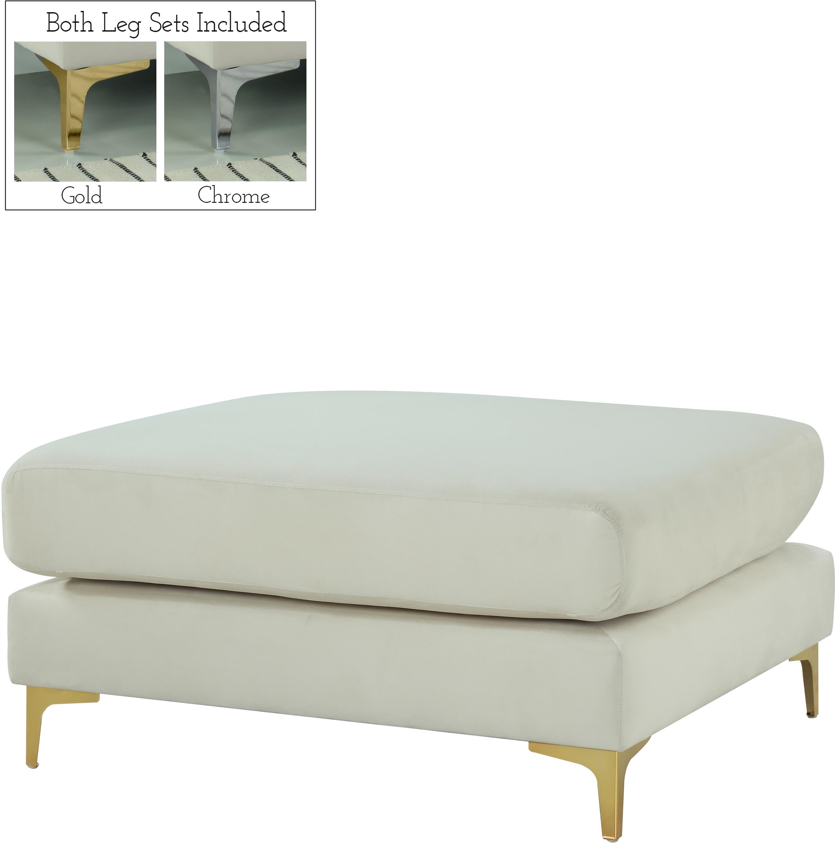 Julia Cream Velvet Modular Ottoman - Luxury Home Furniture (MI)