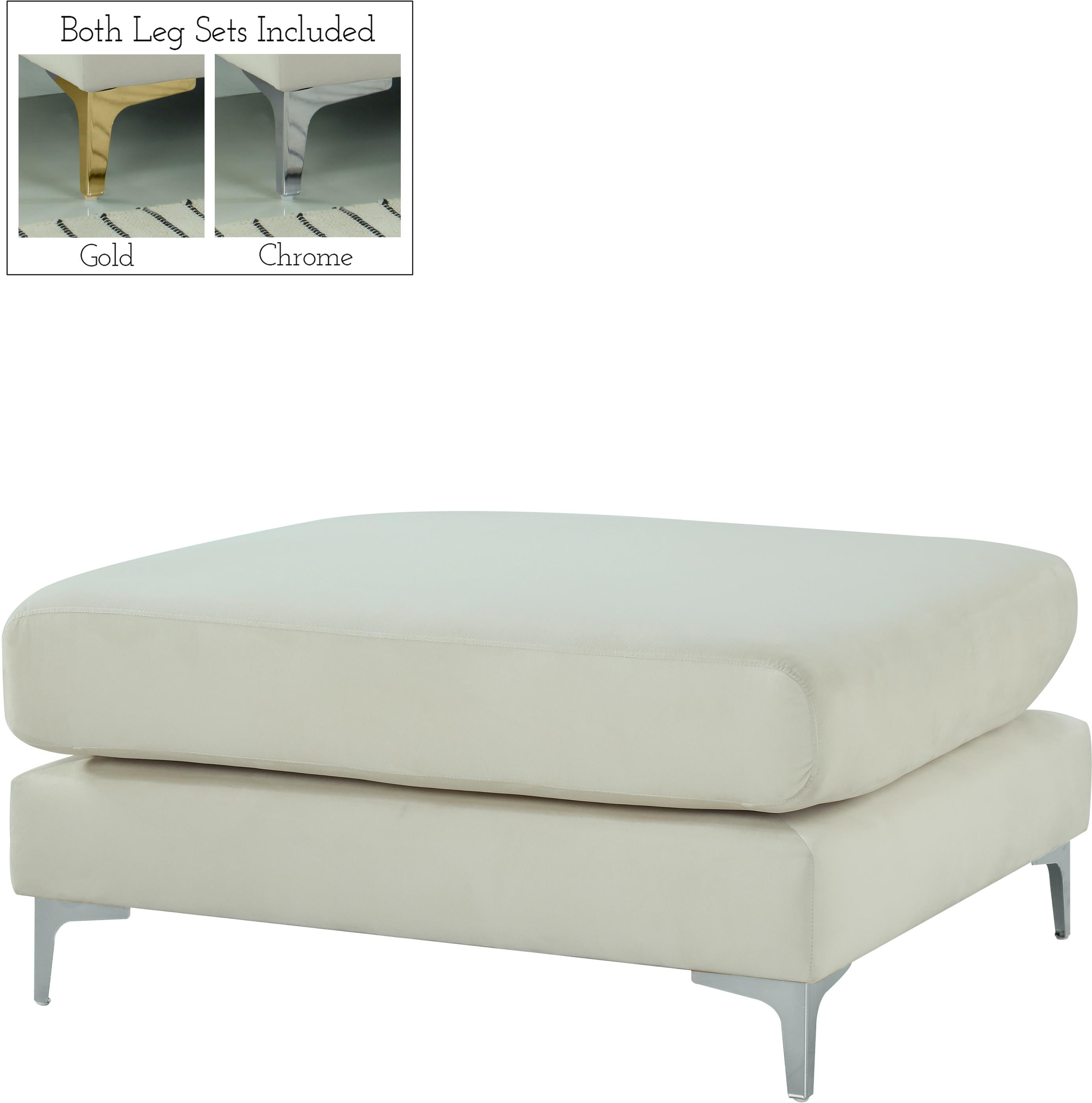 Julia Cream Velvet Modular Ottoman - Luxury Home Furniture (MI)