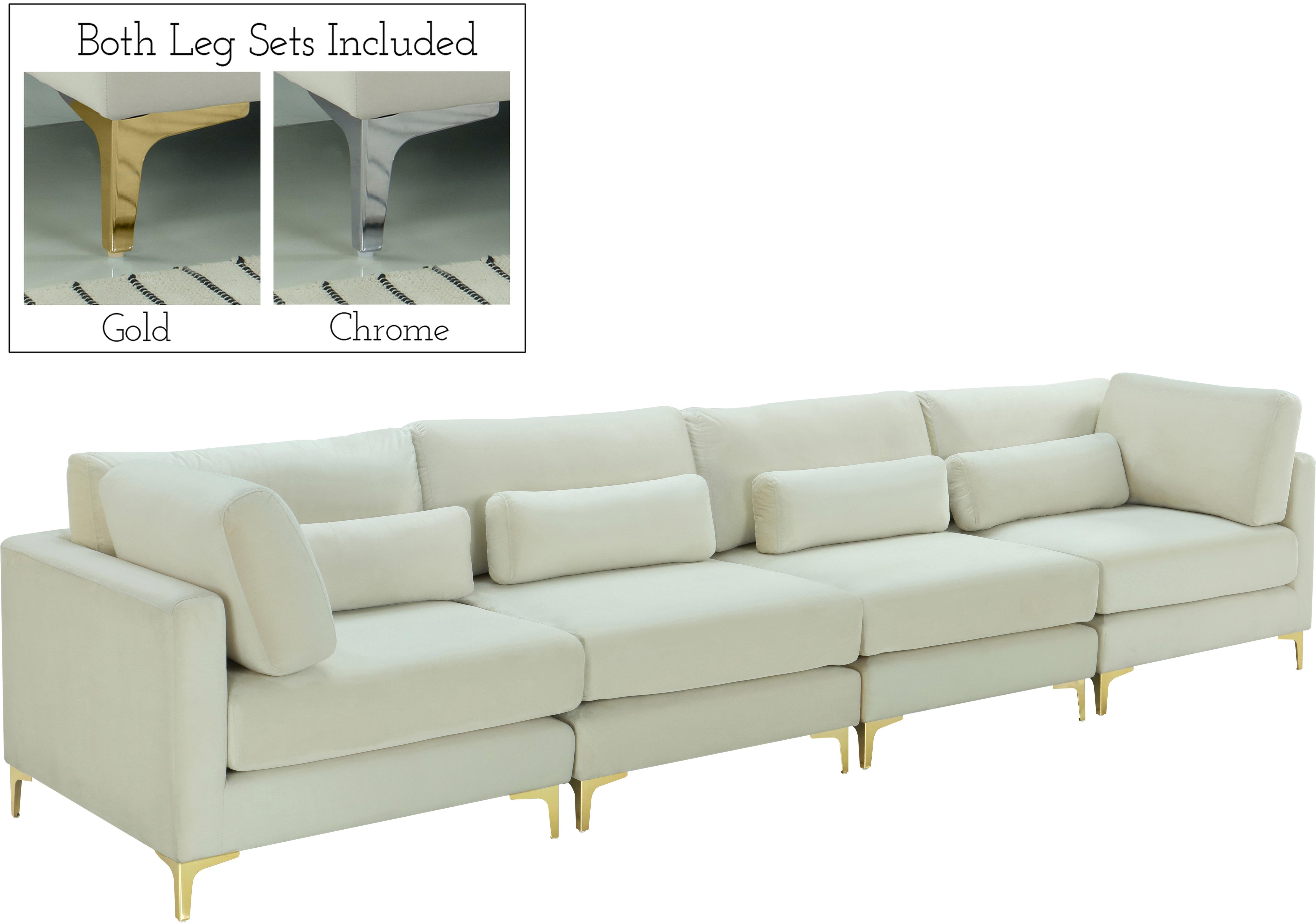 Julia Cream Velvet Modular Sofa (4 Boxes) - Luxury Home Furniture (MI)