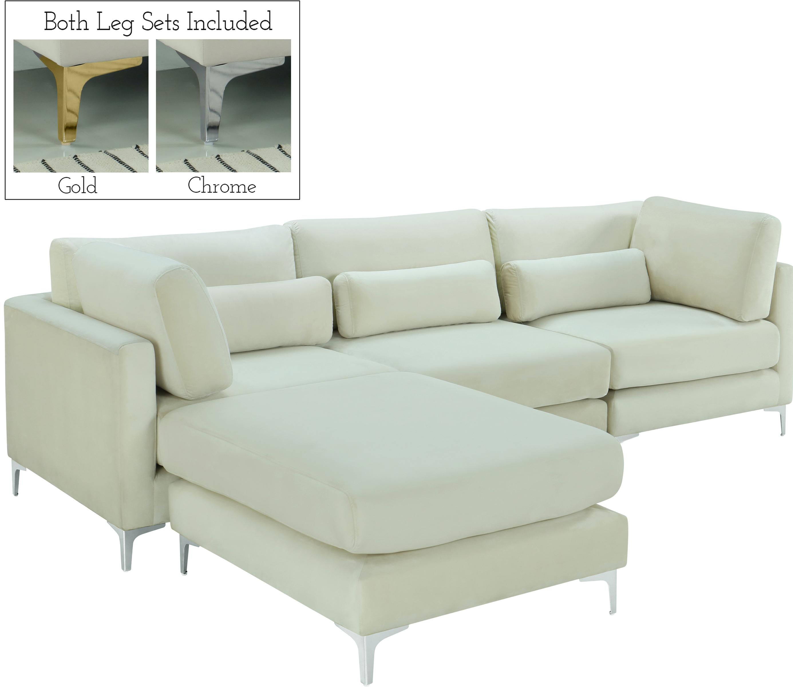 Julia Cream Velvet Modular Sectional (4 Boxes) - Luxury Home Furniture (MI)