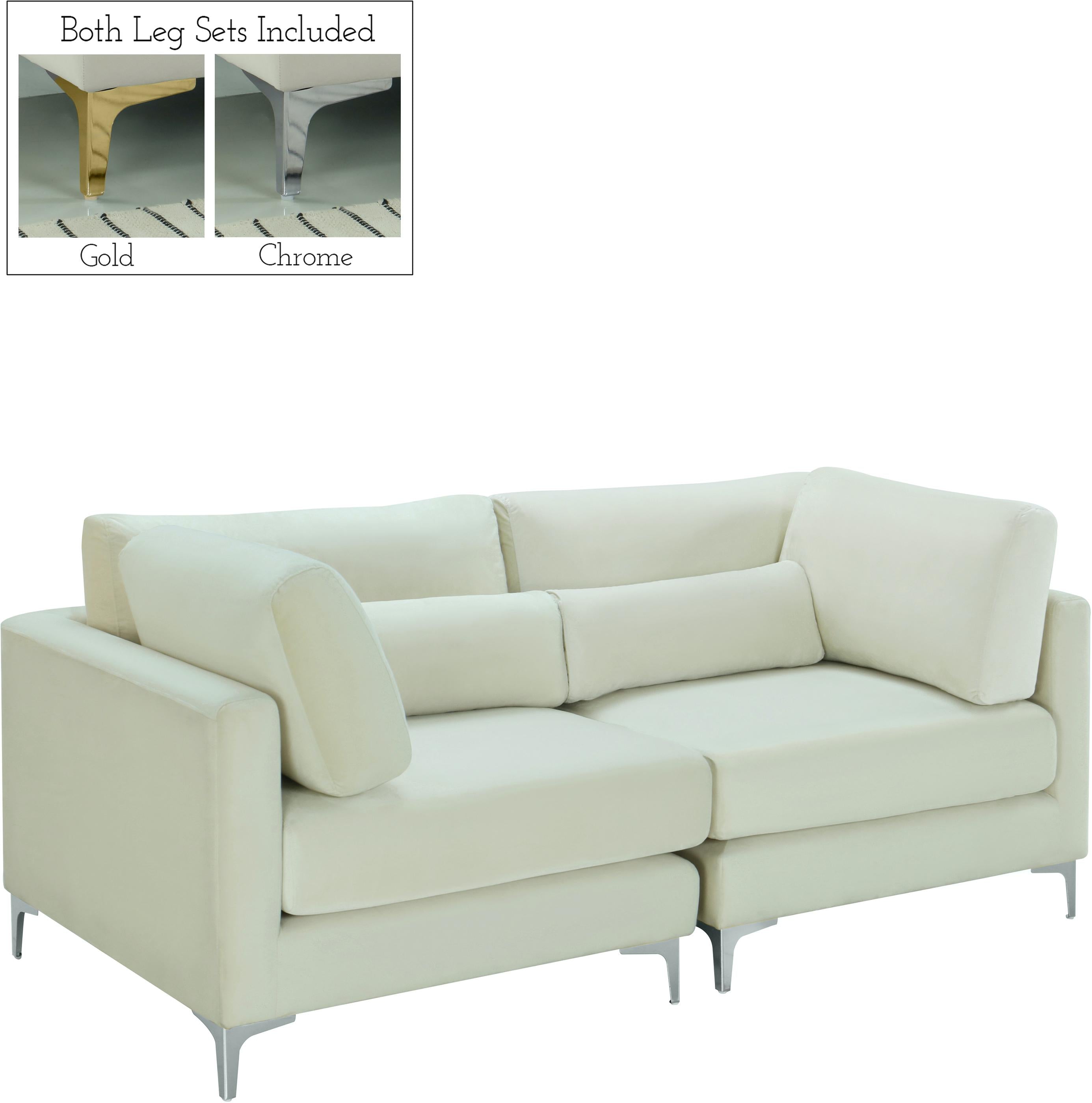Julia Cream Velvet Modular Sofa - Luxury Home Furniture (MI)