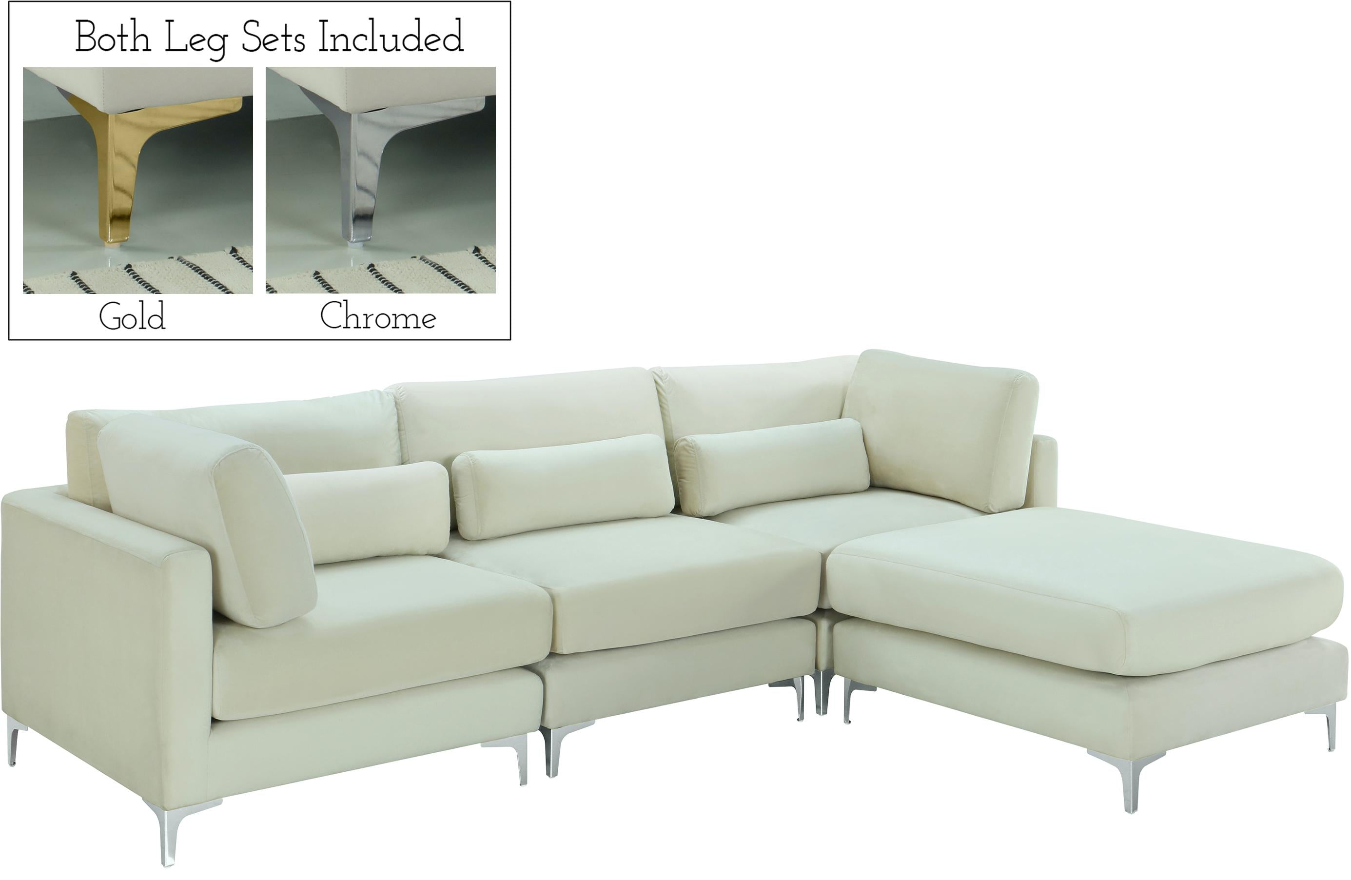 Julia Cream Velvet Modular Sectional (4 Boxes) - Luxury Home Furniture (MI)
