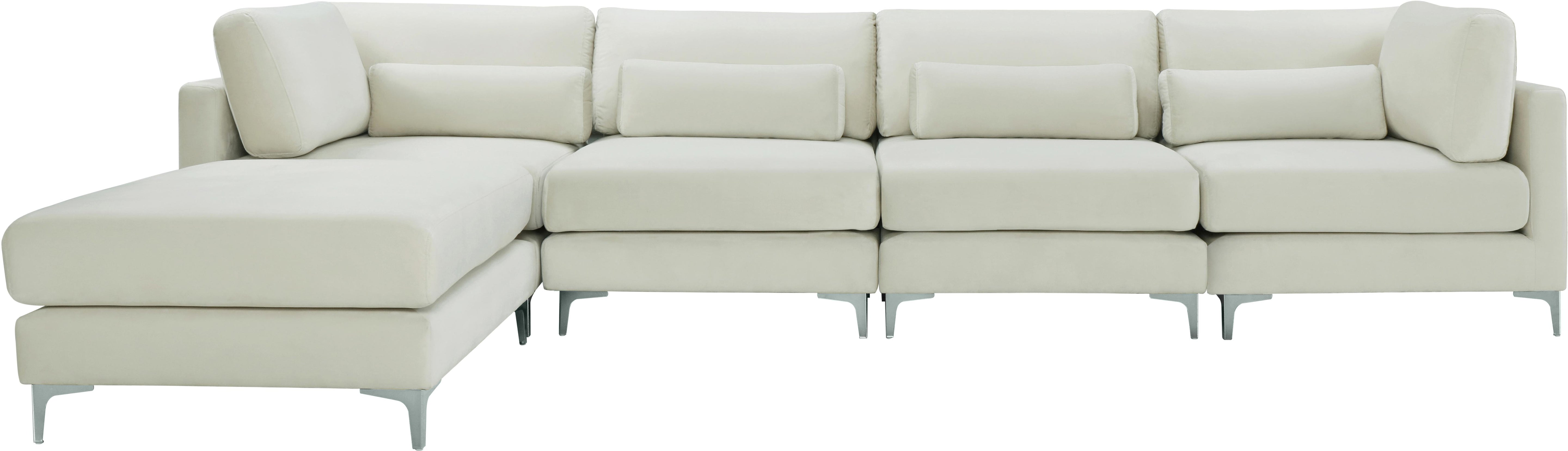 Julia Cream Velvet Modular Sectional (5 Boxes) - Luxury Home Furniture (MI)