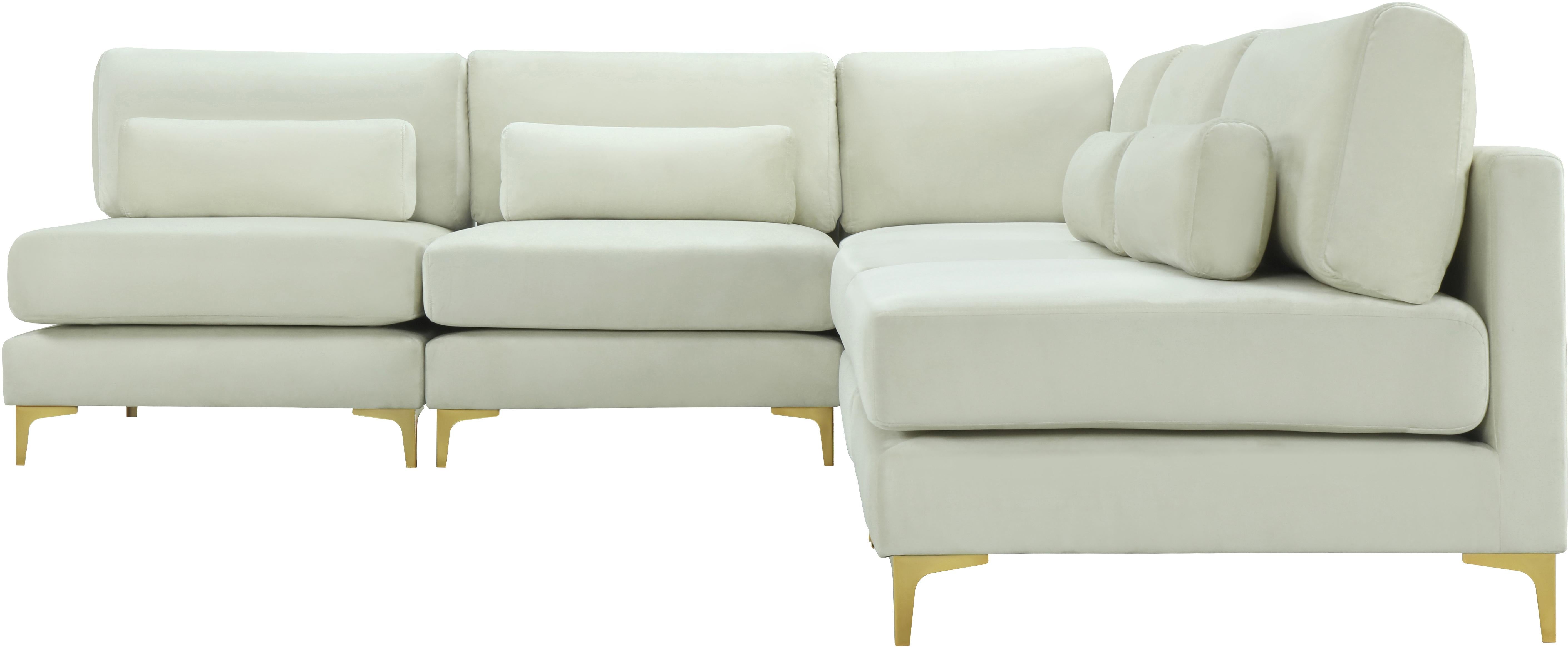 Julia Cream Velvet Modular Sectional (5 Boxes) - Luxury Home Furniture (MI)