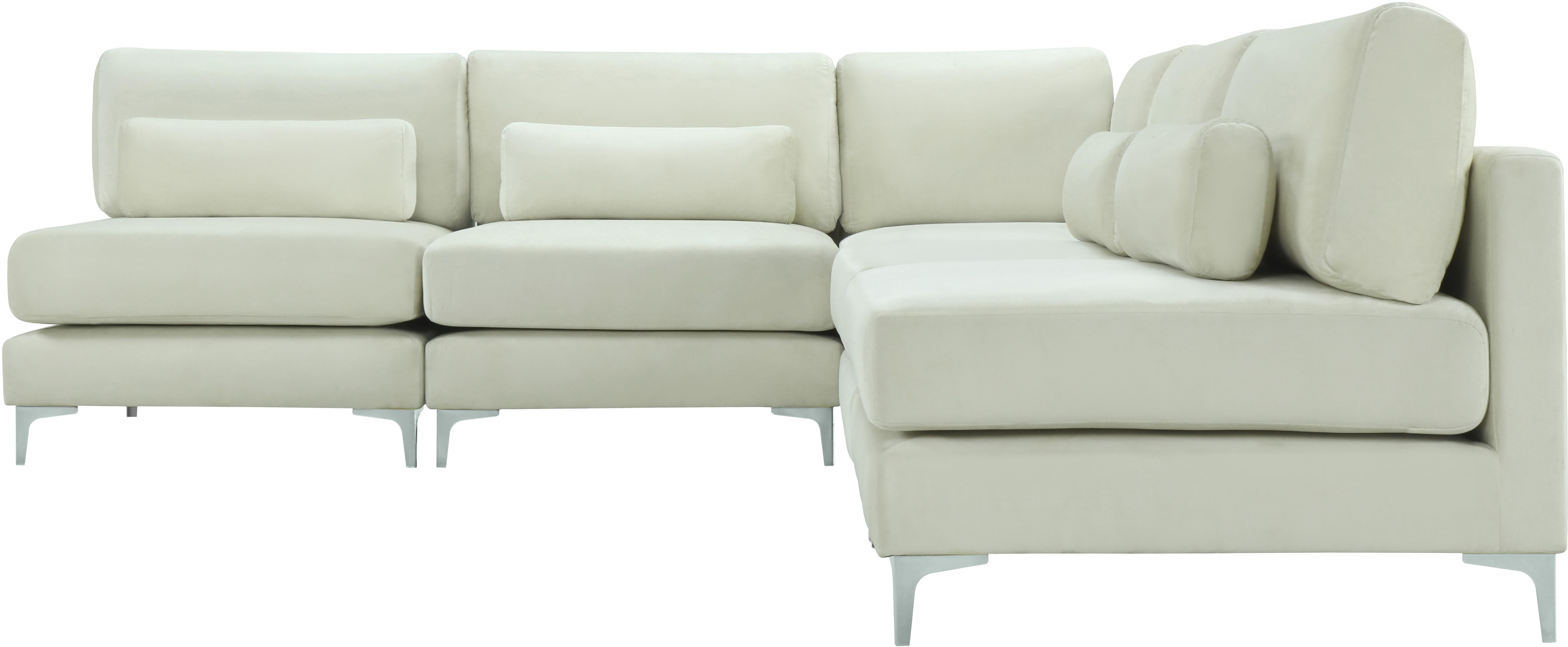 Julia Cream Velvet Modular Sectional (5 Boxes) - Luxury Home Furniture (MI)