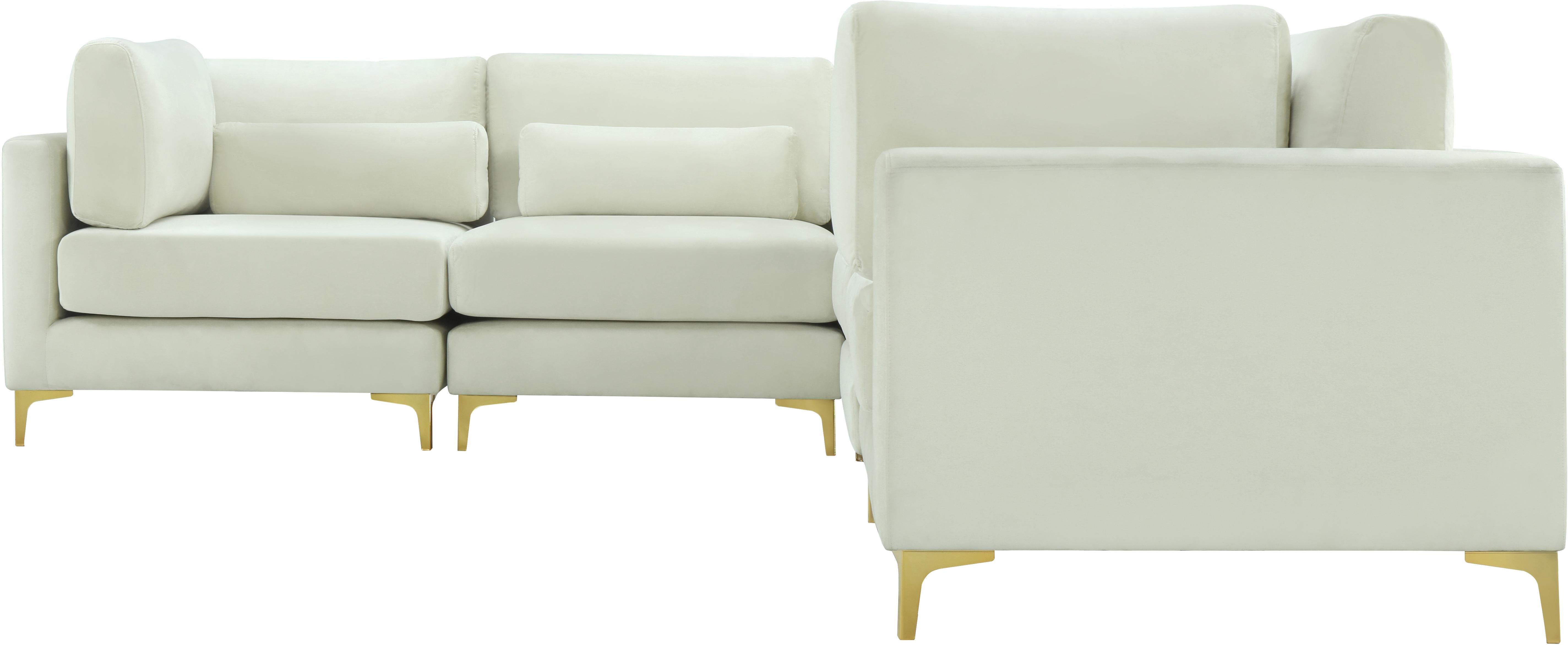 Julia Cream Velvet Modular Sectional (5 Boxes) - Luxury Home Furniture (MI)