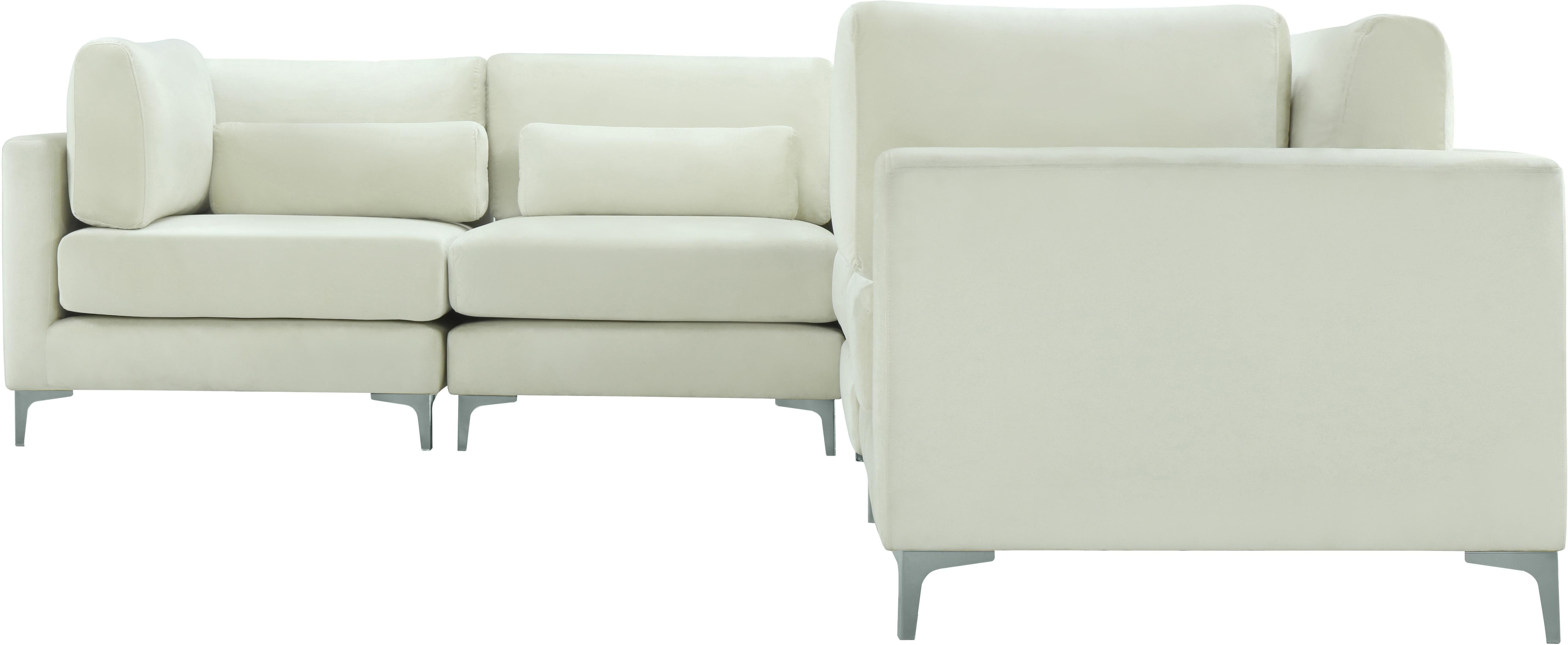 Julia Cream Velvet Modular Sectional (5 Boxes) - Luxury Home Furniture (MI)