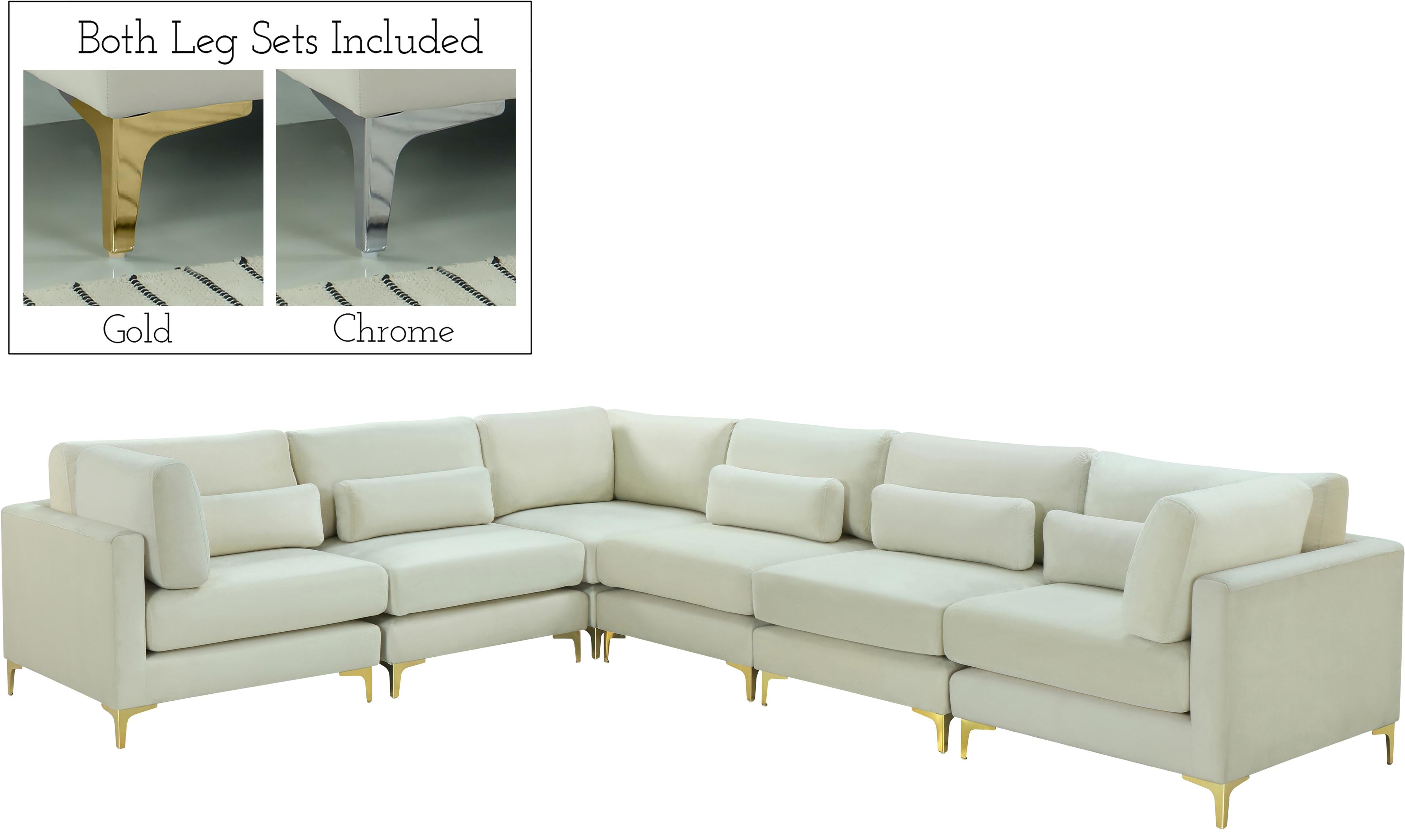 Julia Cream Velvet Modular Sectional (6 Boxes) - Luxury Home Furniture (MI)