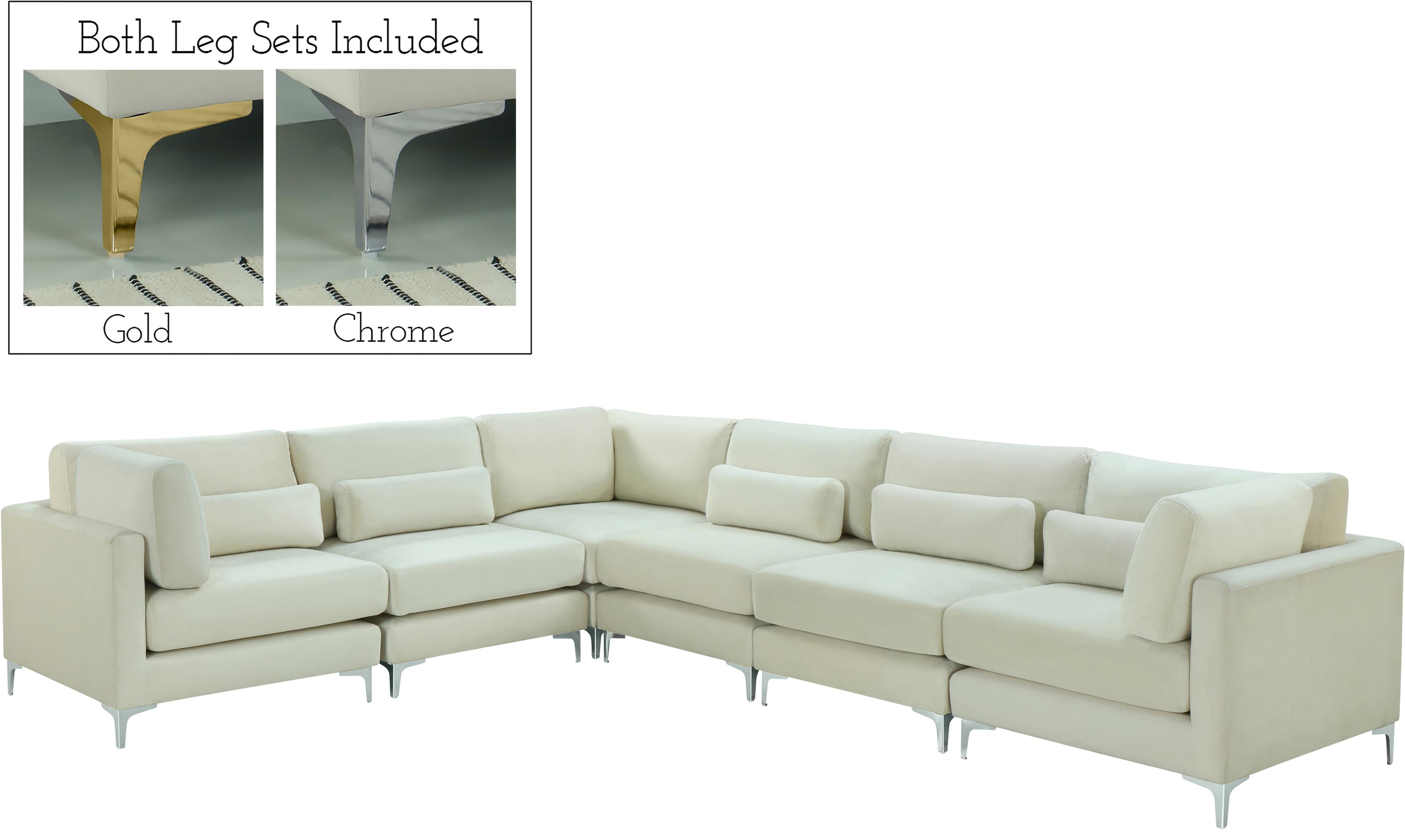 Julia Cream Velvet Modular Sectional (6 Boxes) - Luxury Home Furniture (MI)