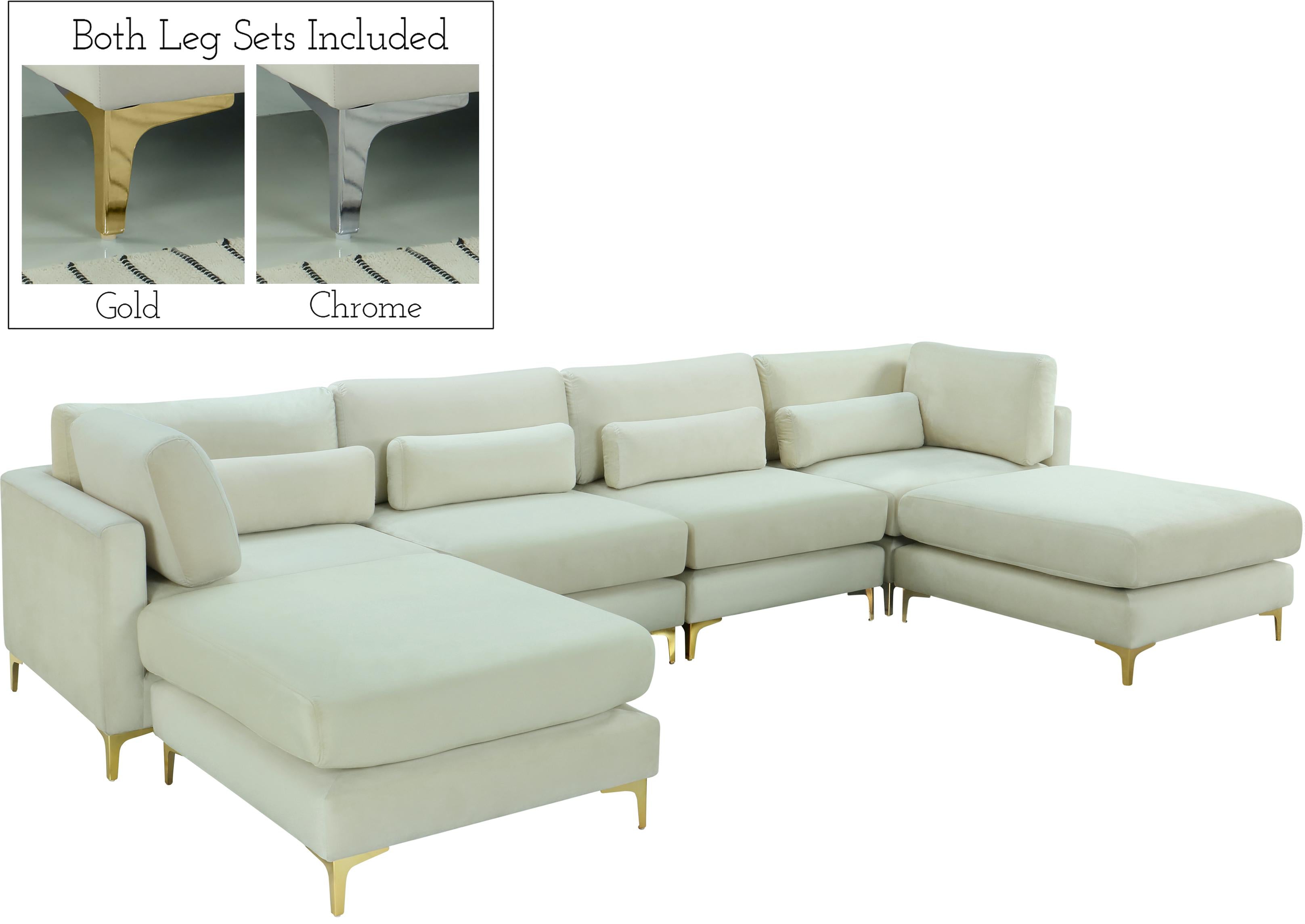 Julia Cream Velvet Modular Sectional (6 Boxes) - Luxury Home Furniture (MI)