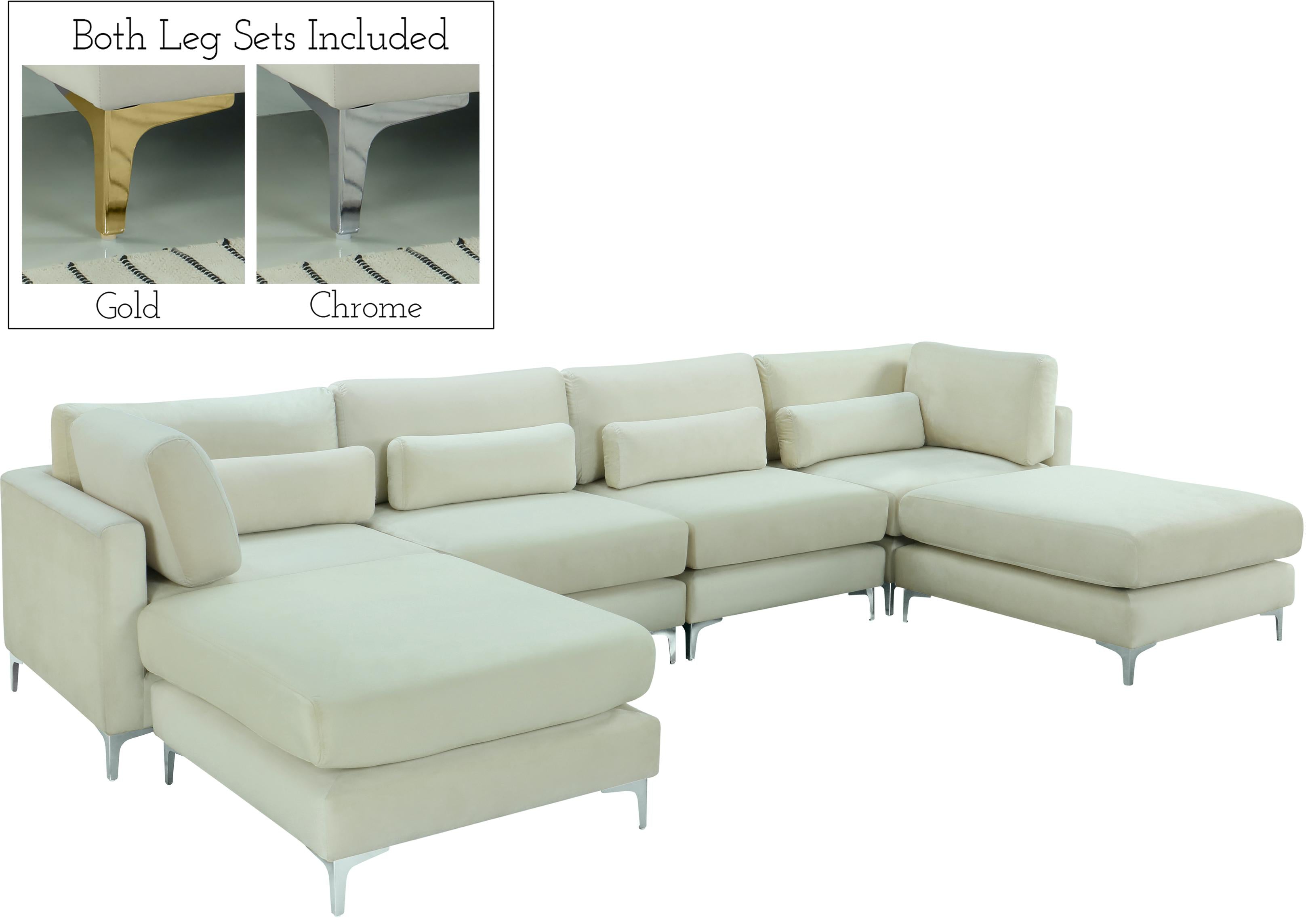 Julia Cream Velvet Modular Sectional (6 Boxes) - Luxury Home Furniture (MI)