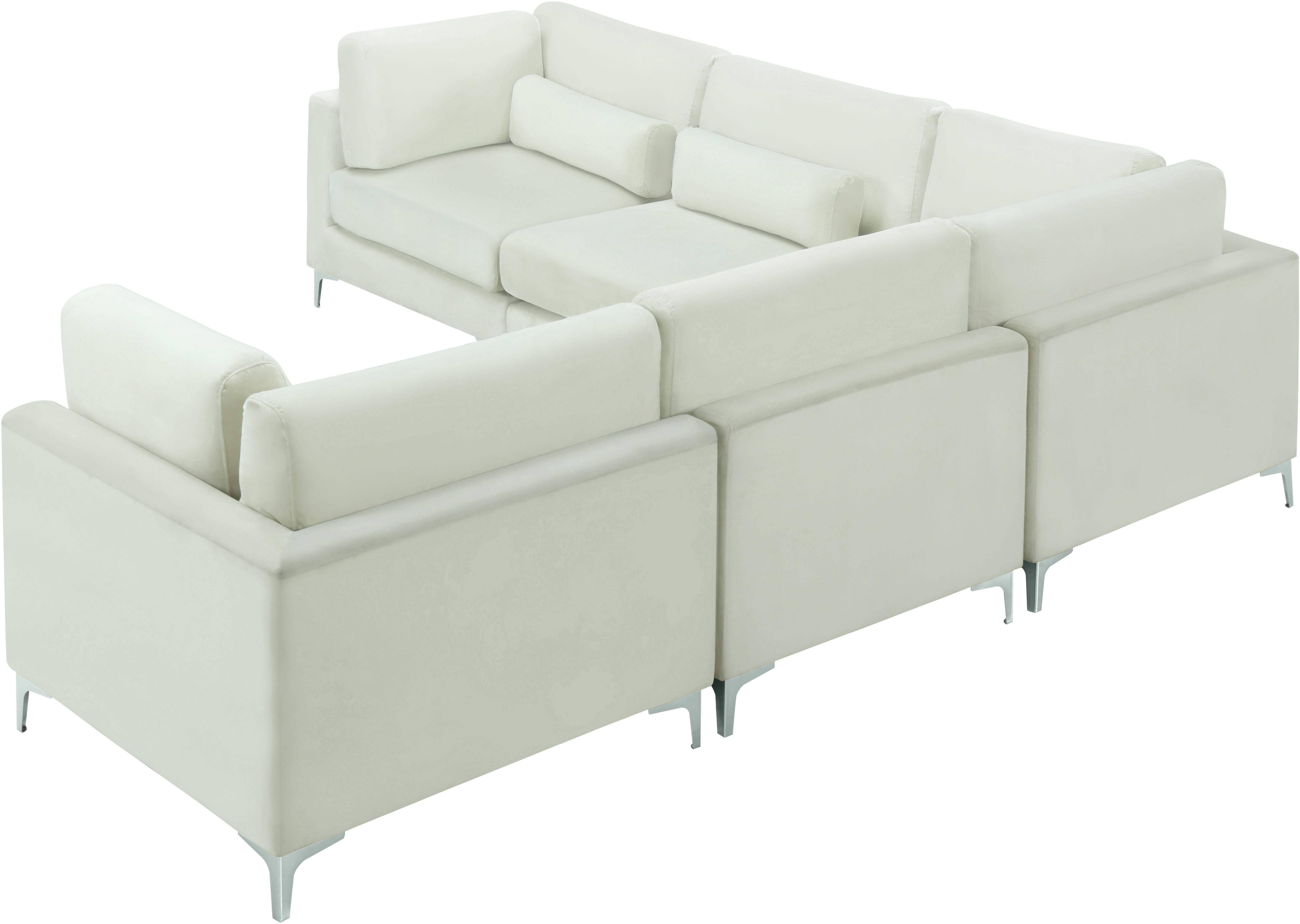 Julia Cream Velvet Modular Sectional (5 Boxes) - Luxury Home Furniture (MI)
