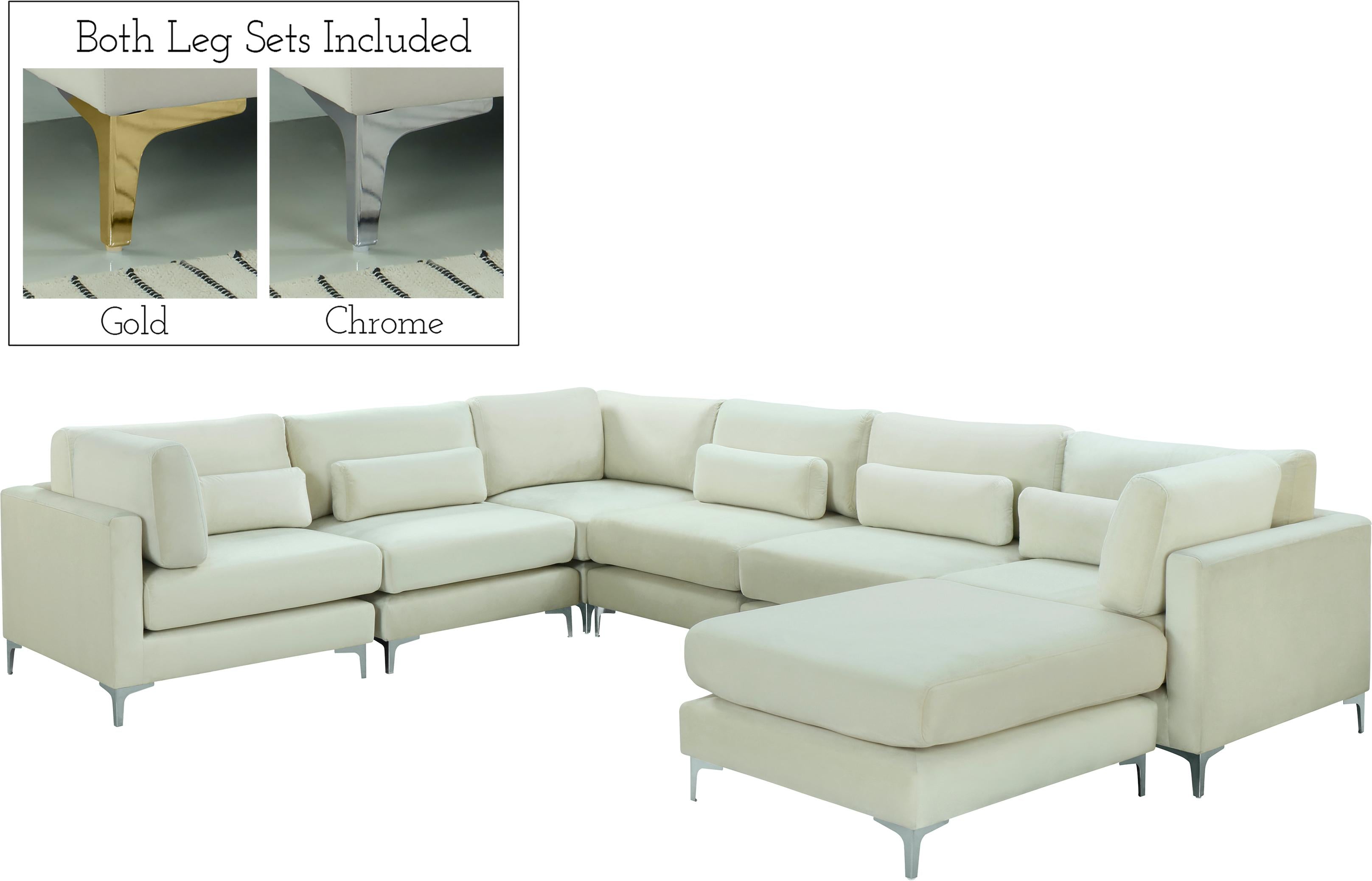 Julia Cream Velvet Modular Sectional (7 Boxes) - Luxury Home Furniture (MI)