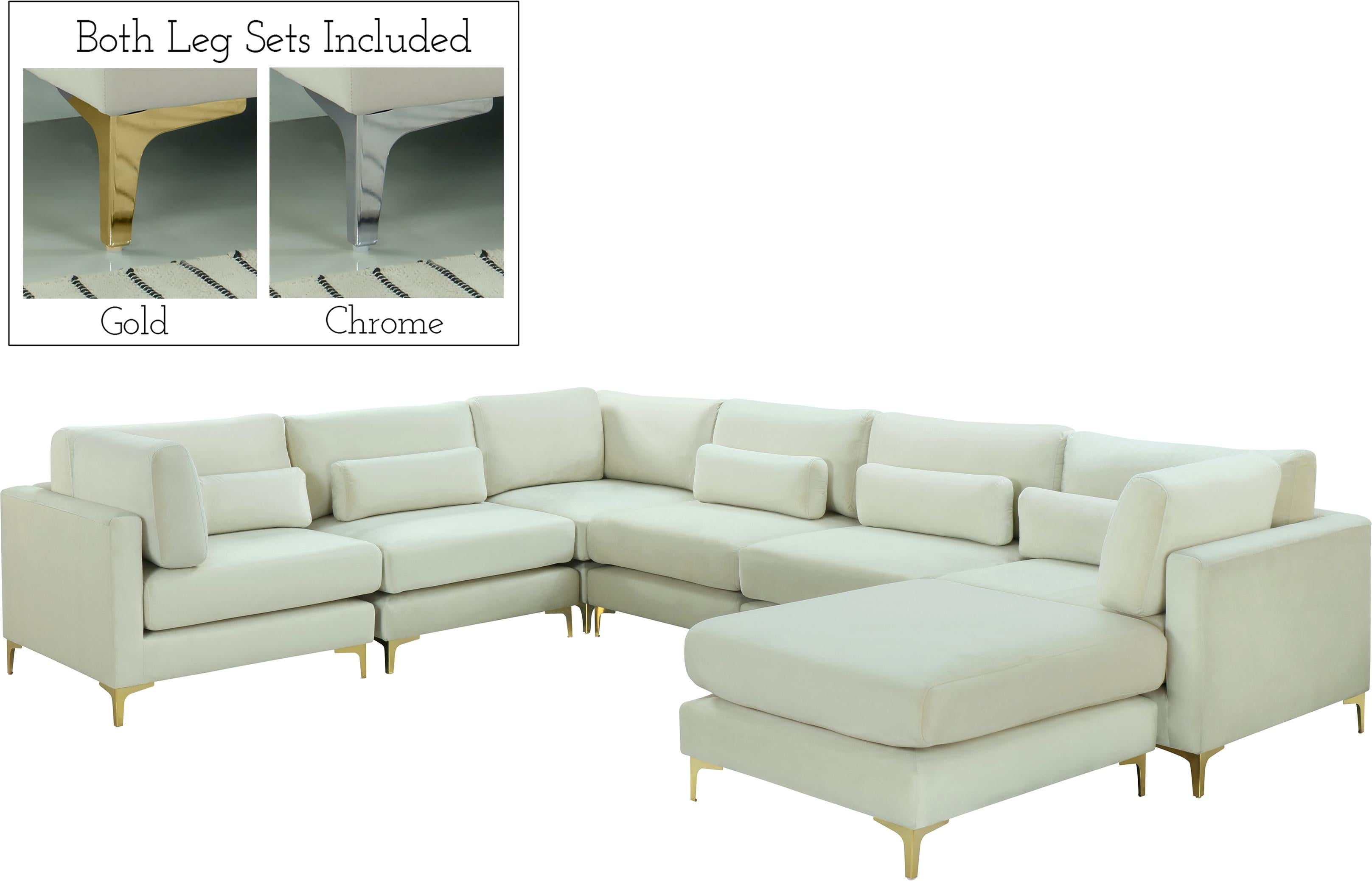 Julia Cream Velvet Modular Sectional (7 Boxes) - Luxury Home Furniture (MI)
