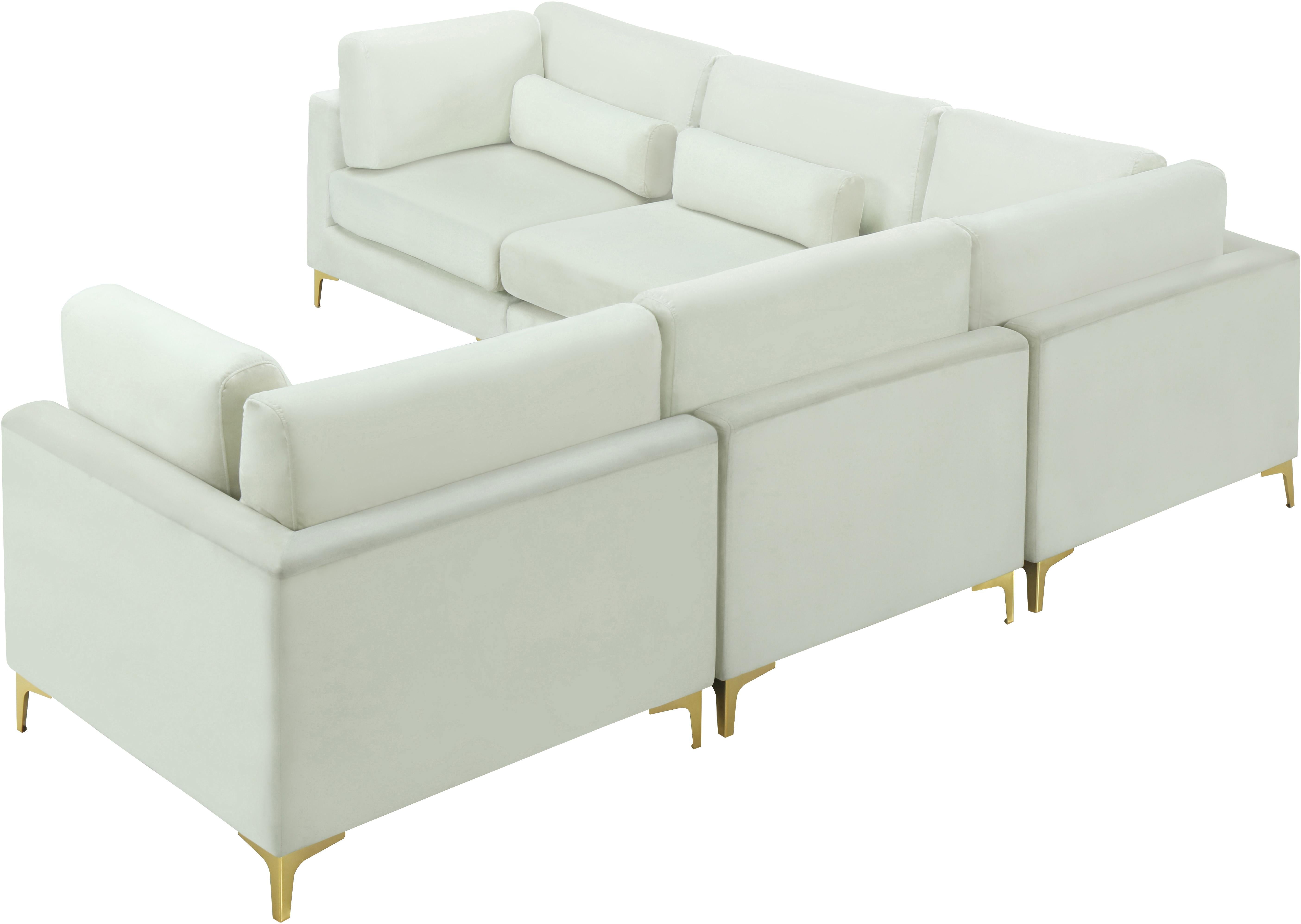 Julia Cream Velvet Modular Sectional (5 Boxes) - Luxury Home Furniture (MI)