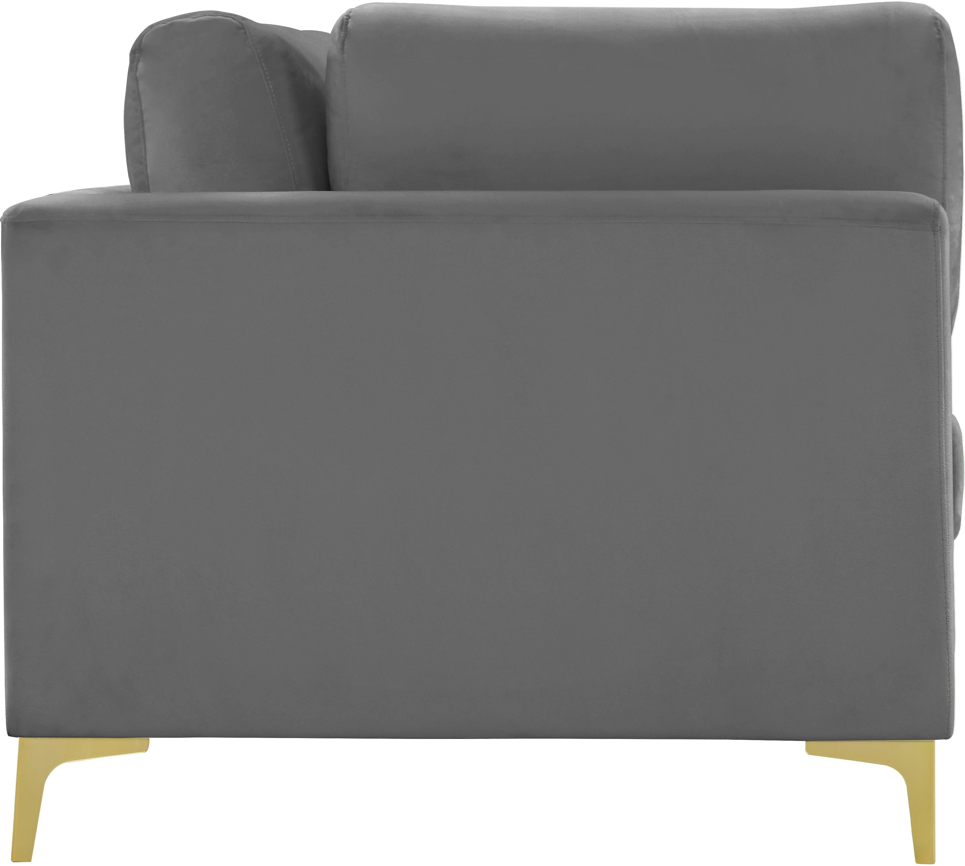 Julia Grey Velvet Modular Sofa (3 Boxes) - Luxury Home Furniture (MI)