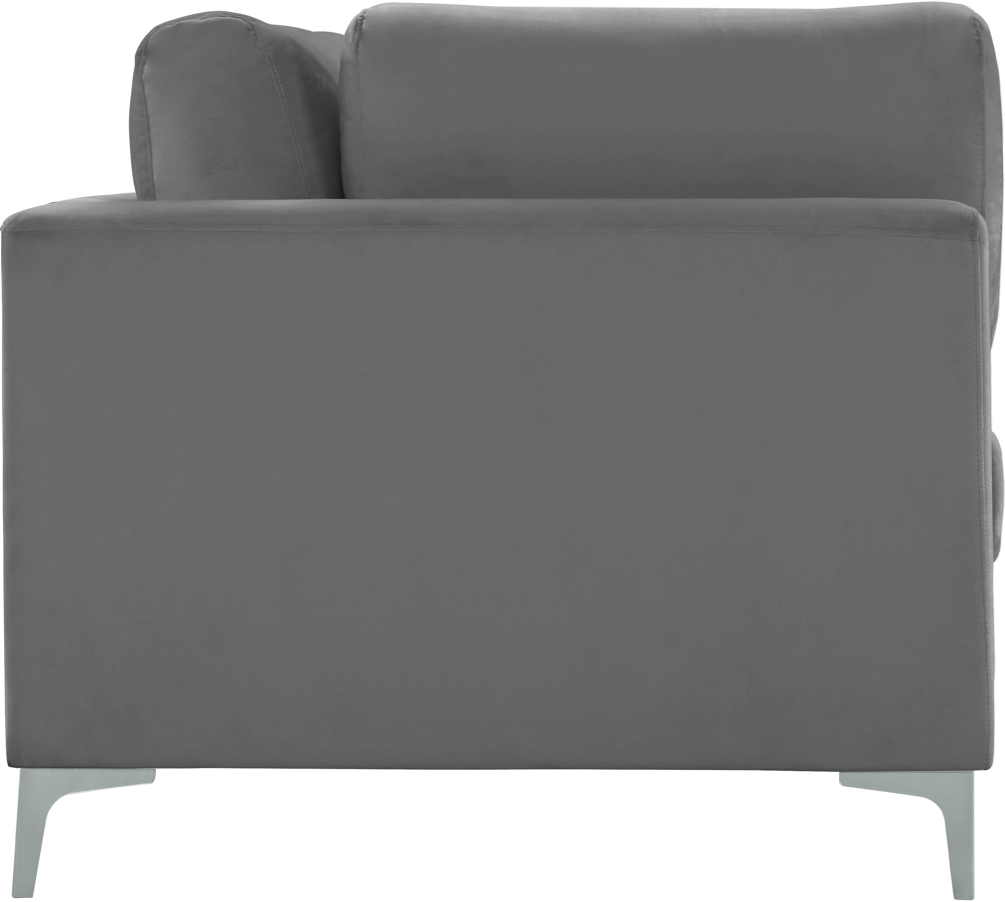 Julia Grey Velvet Modular Sofa (3 Boxes) - Luxury Home Furniture (MI)