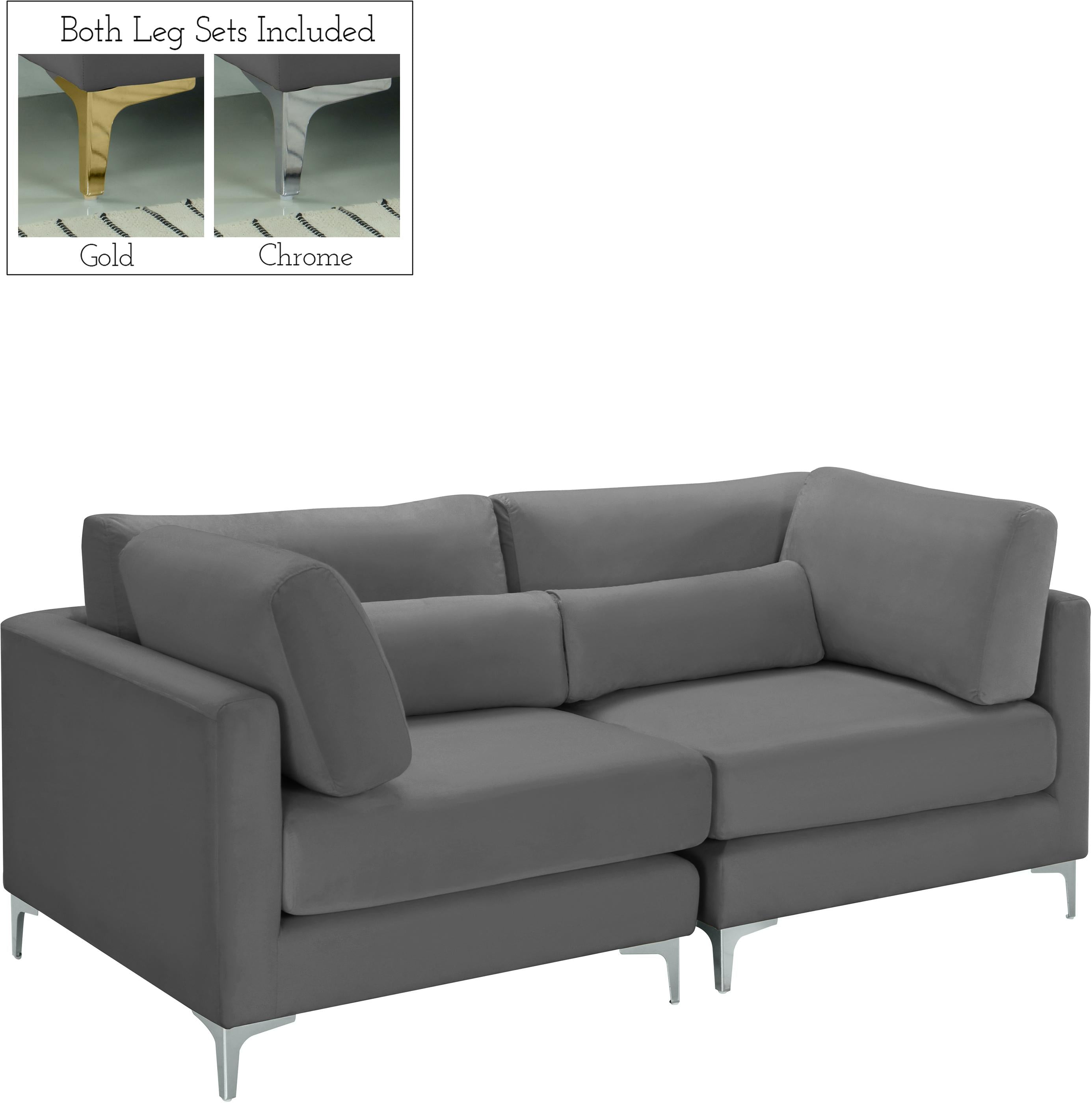 Julia Grey Velvet Modular Sofa - Luxury Home Furniture (MI)