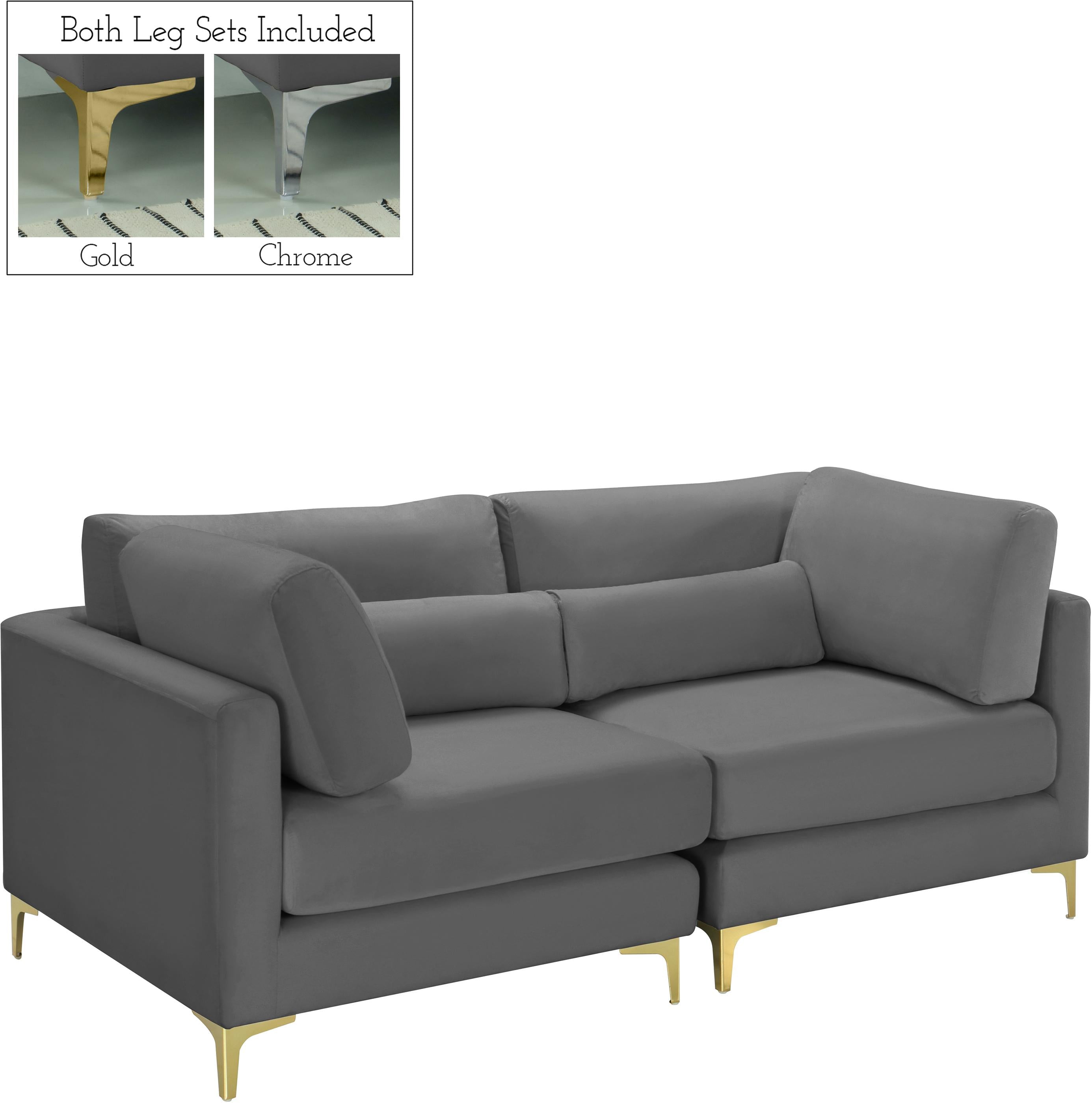 Julia Grey Velvet Modular Sofa - Luxury Home Furniture (MI)
