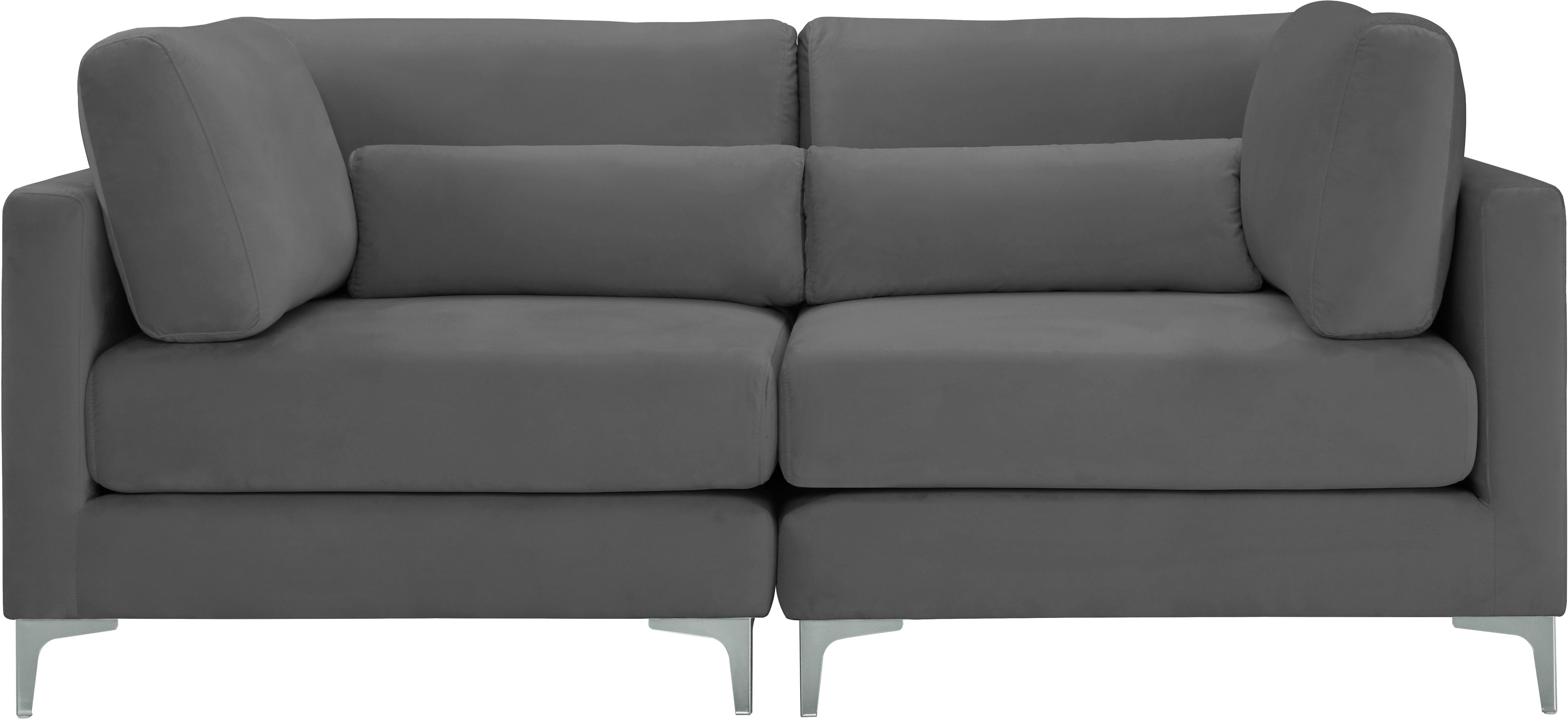 Julia Grey Velvet Modular Sofa - Luxury Home Furniture (MI)