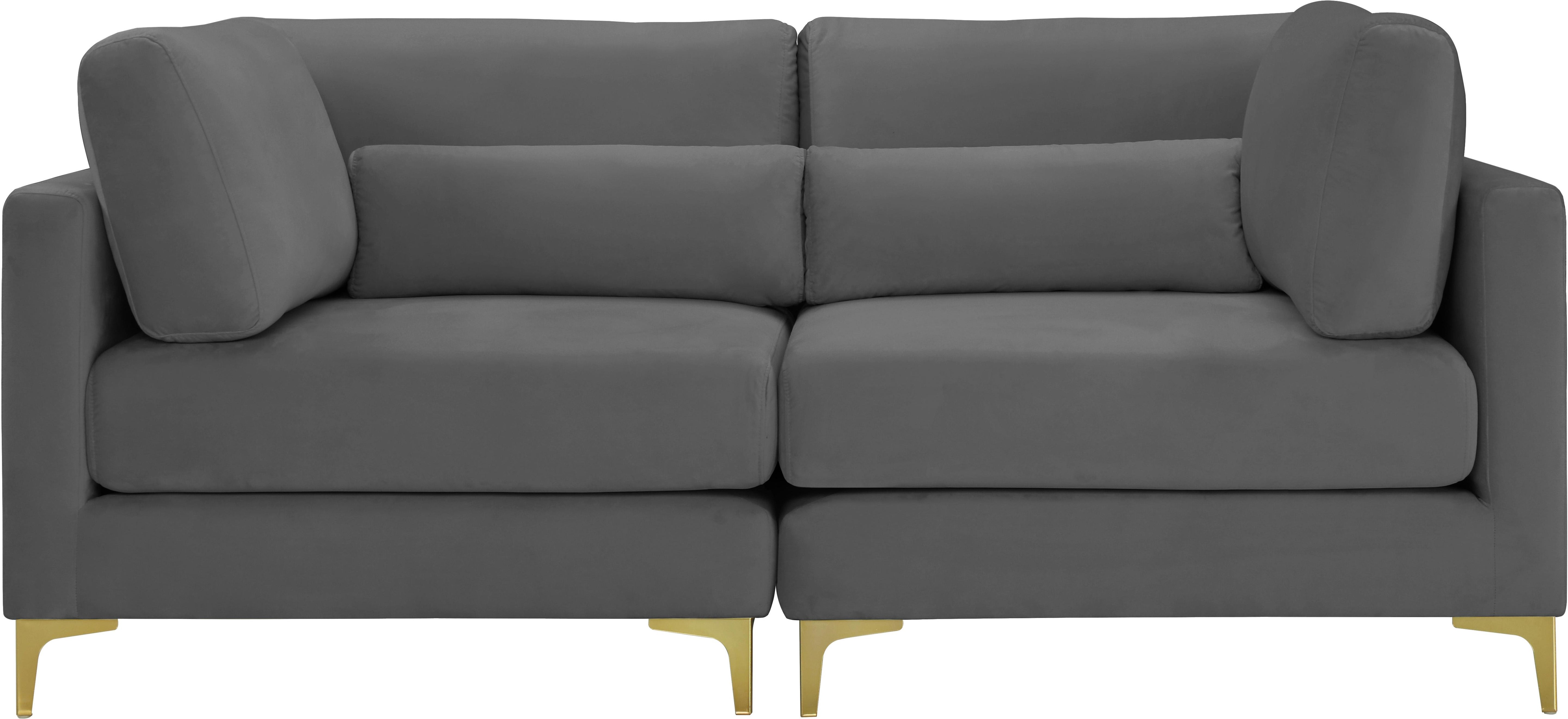 Julia Grey Velvet Modular Sofa - Luxury Home Furniture (MI)