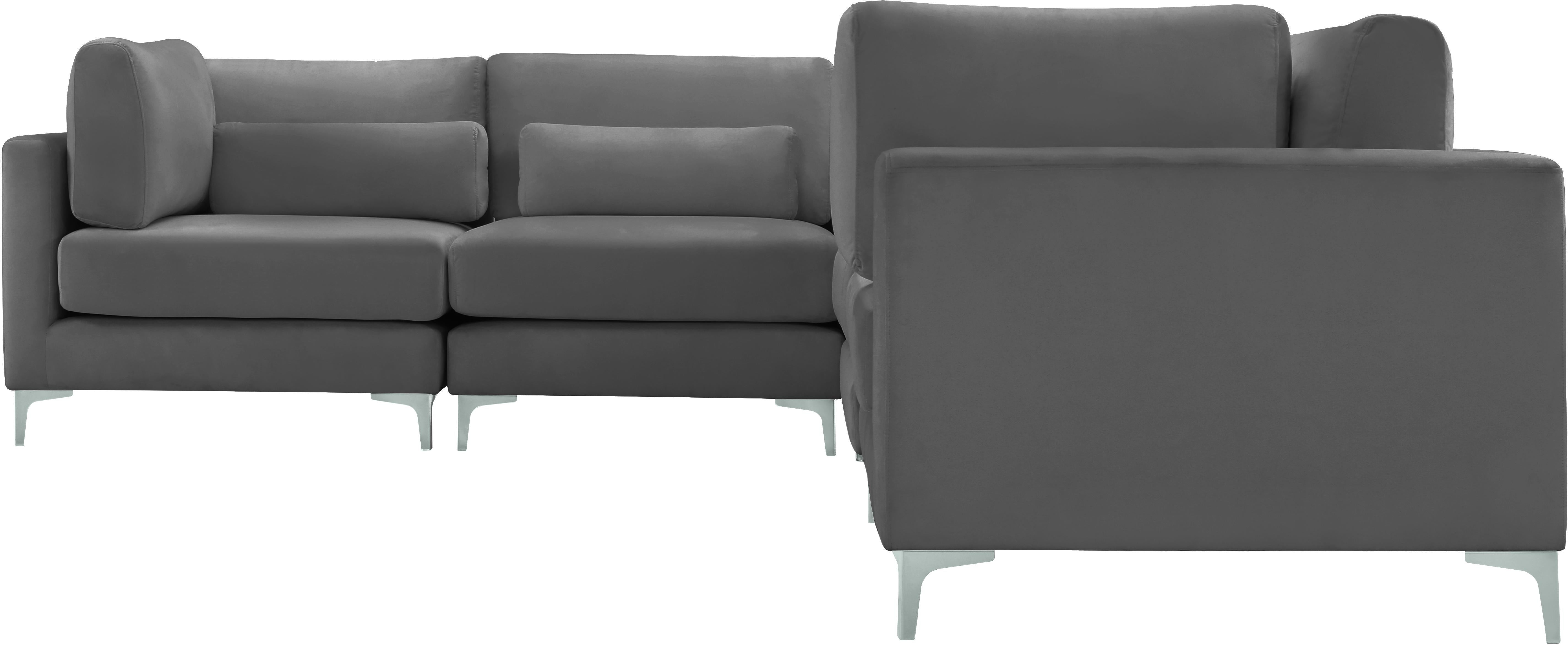 Julia Grey Velvet Modular Sectional (6 Boxes) - Luxury Home Furniture (MI)