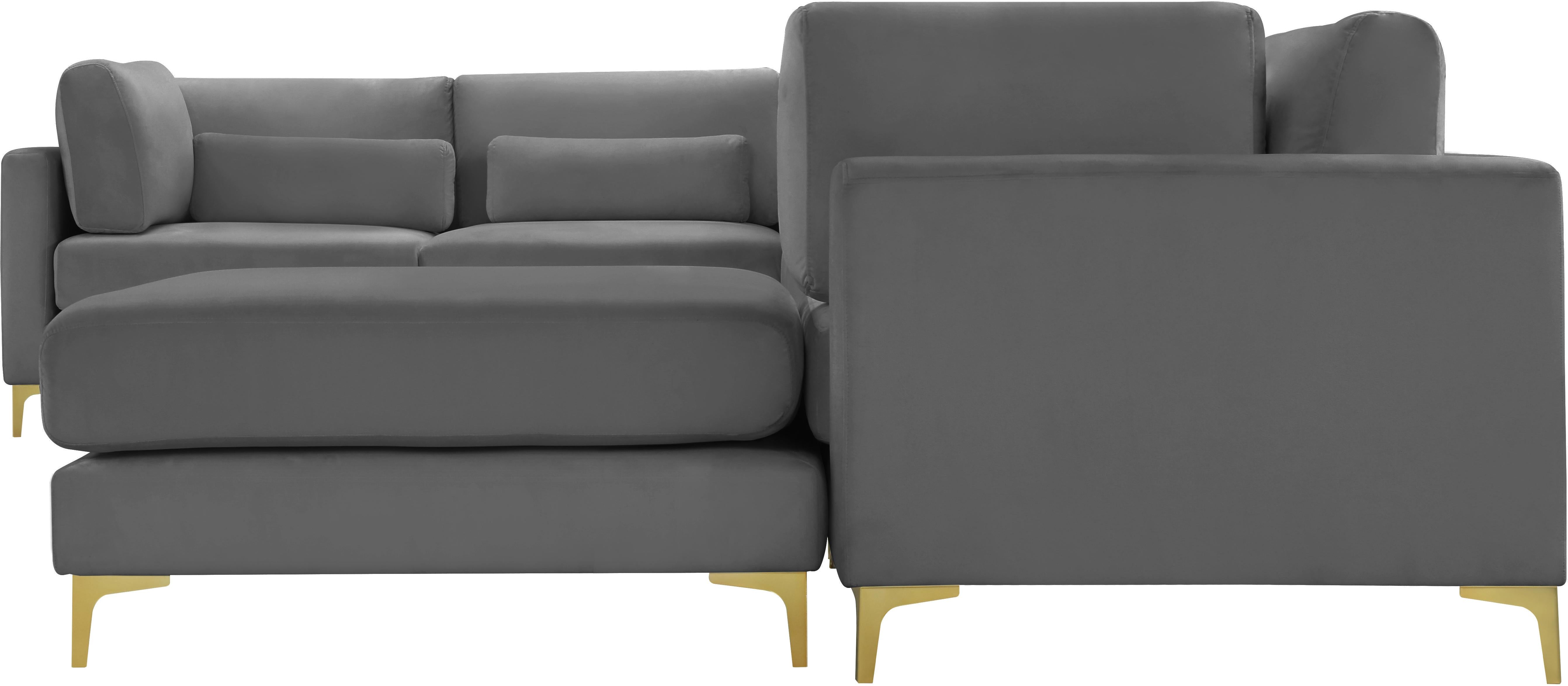 Julia Grey Velvet Modular Sectional (7 Boxes) - Luxury Home Furniture (MI)