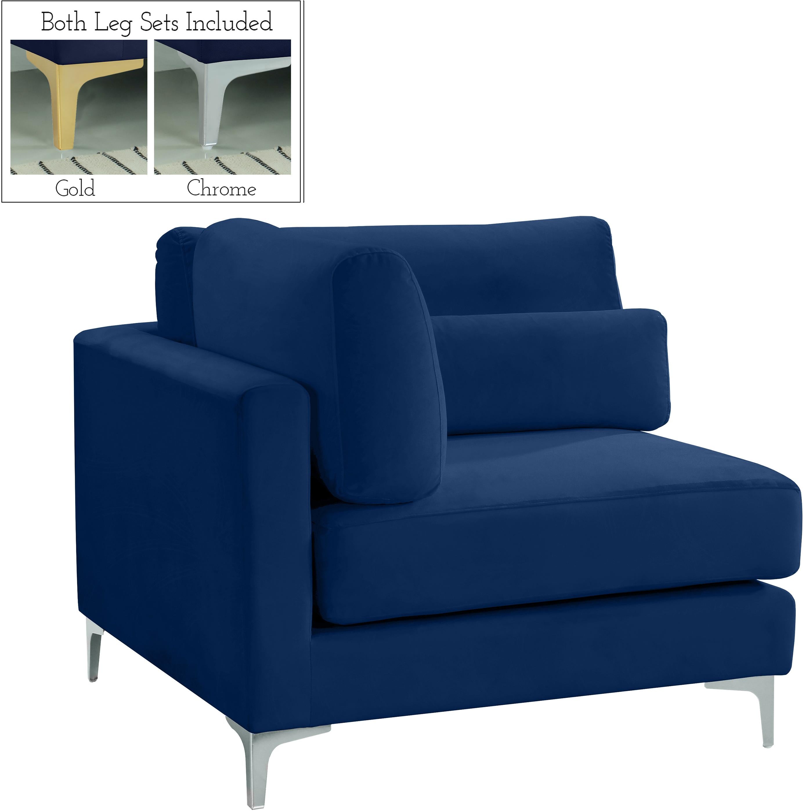 Julia Navy Velvet Modular Corner Chair - Luxury Home Furniture (MI)