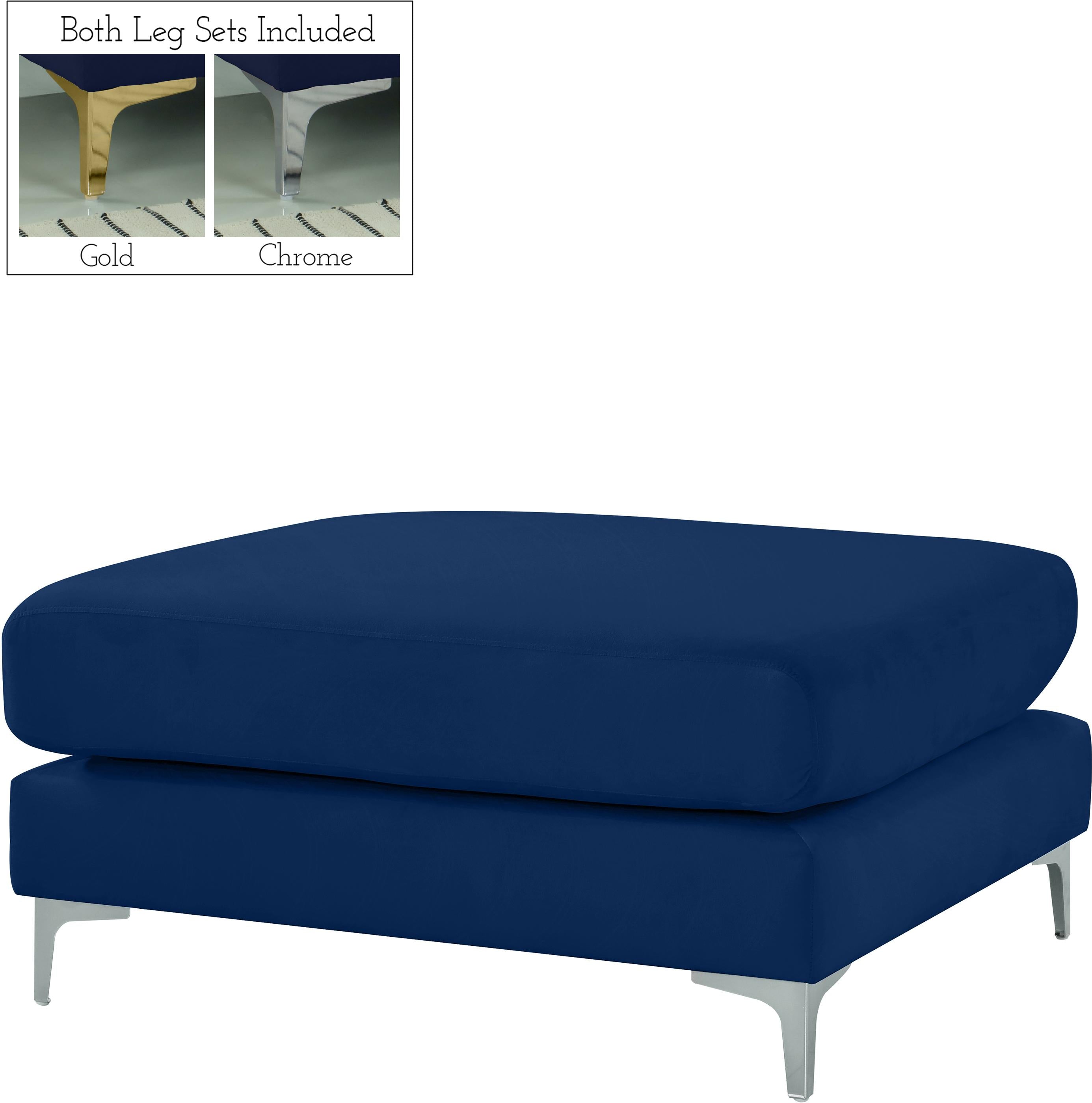 Julia Navy Velvet Modular Ottoman - Luxury Home Furniture (MI)