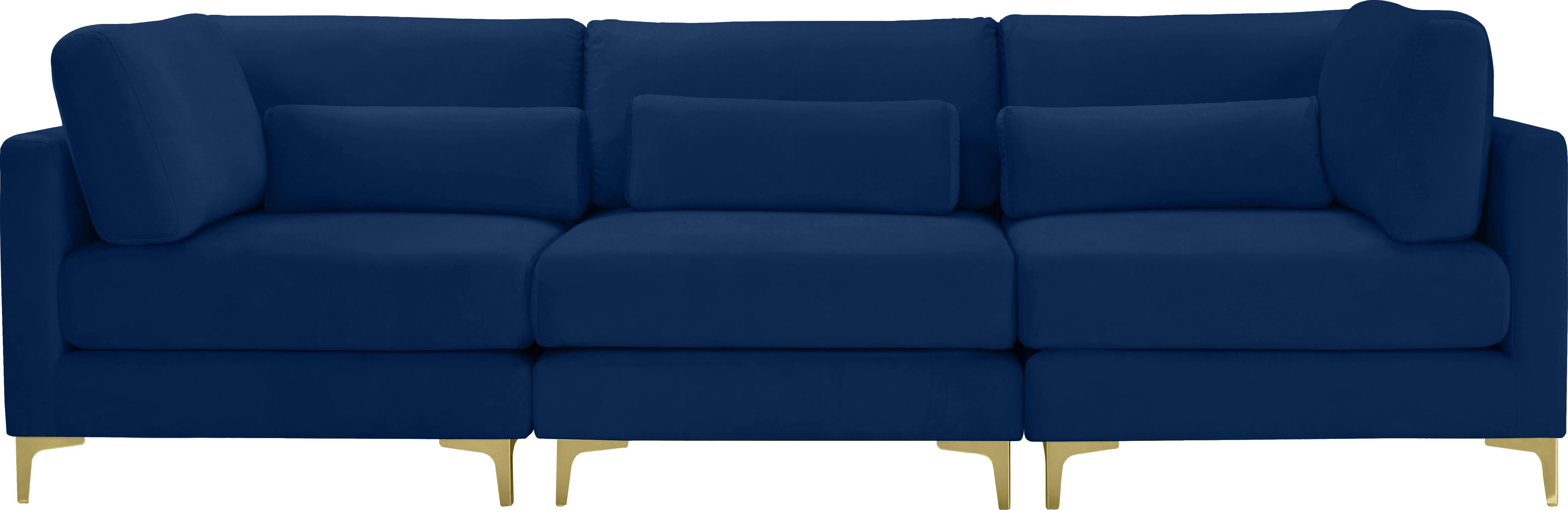 Julia Navy Velvet Modular Sofa (3 Boxes) - Luxury Home Furniture (MI)