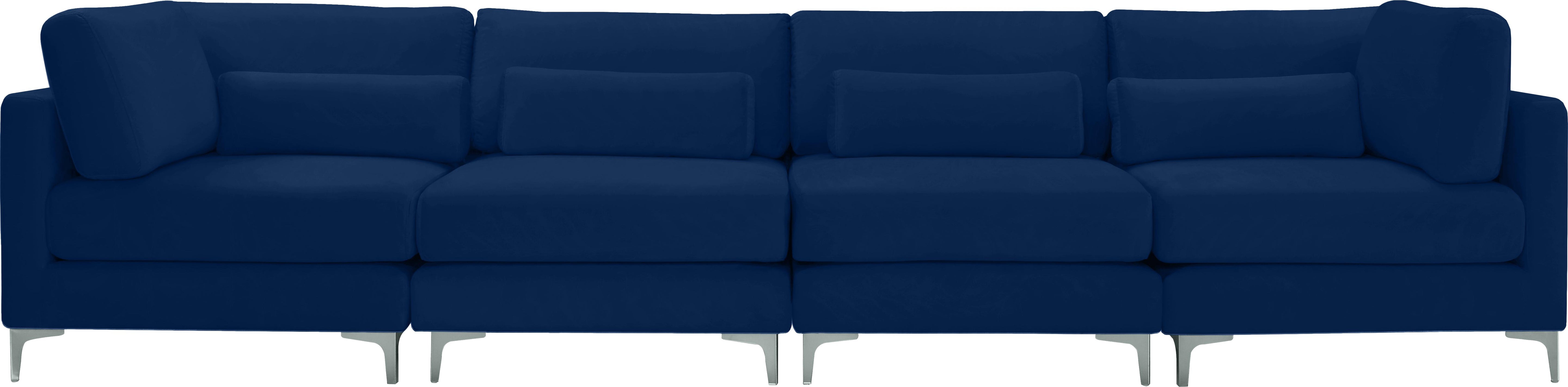 Julia Navy Velvet Modular Sofa (4 Boxes) - Luxury Home Furniture (MI)