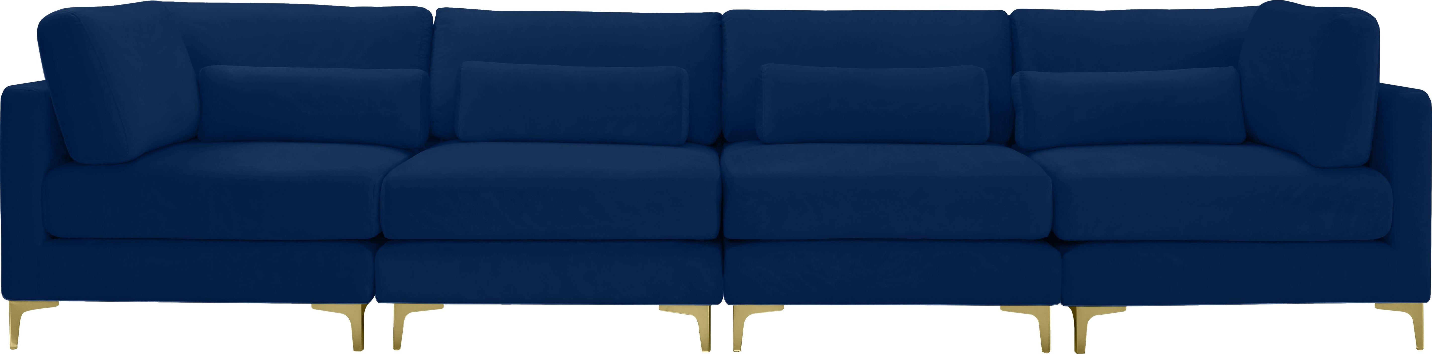 Julia Navy Velvet Modular Sofa (4 Boxes) - Luxury Home Furniture (MI)