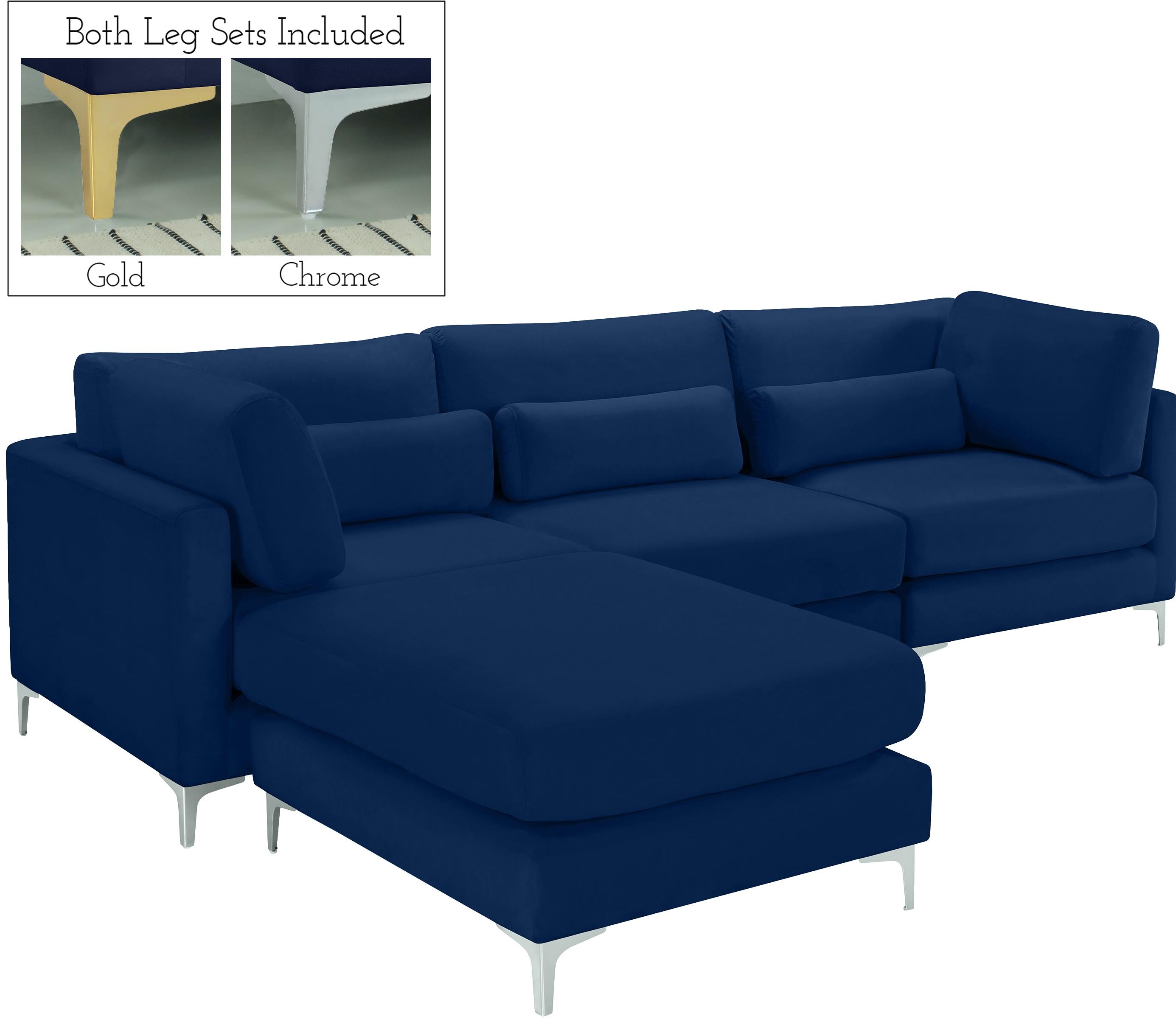Julia Navy Velvet Modular Sectional (4 Boxes) - Luxury Home Furniture (MI)