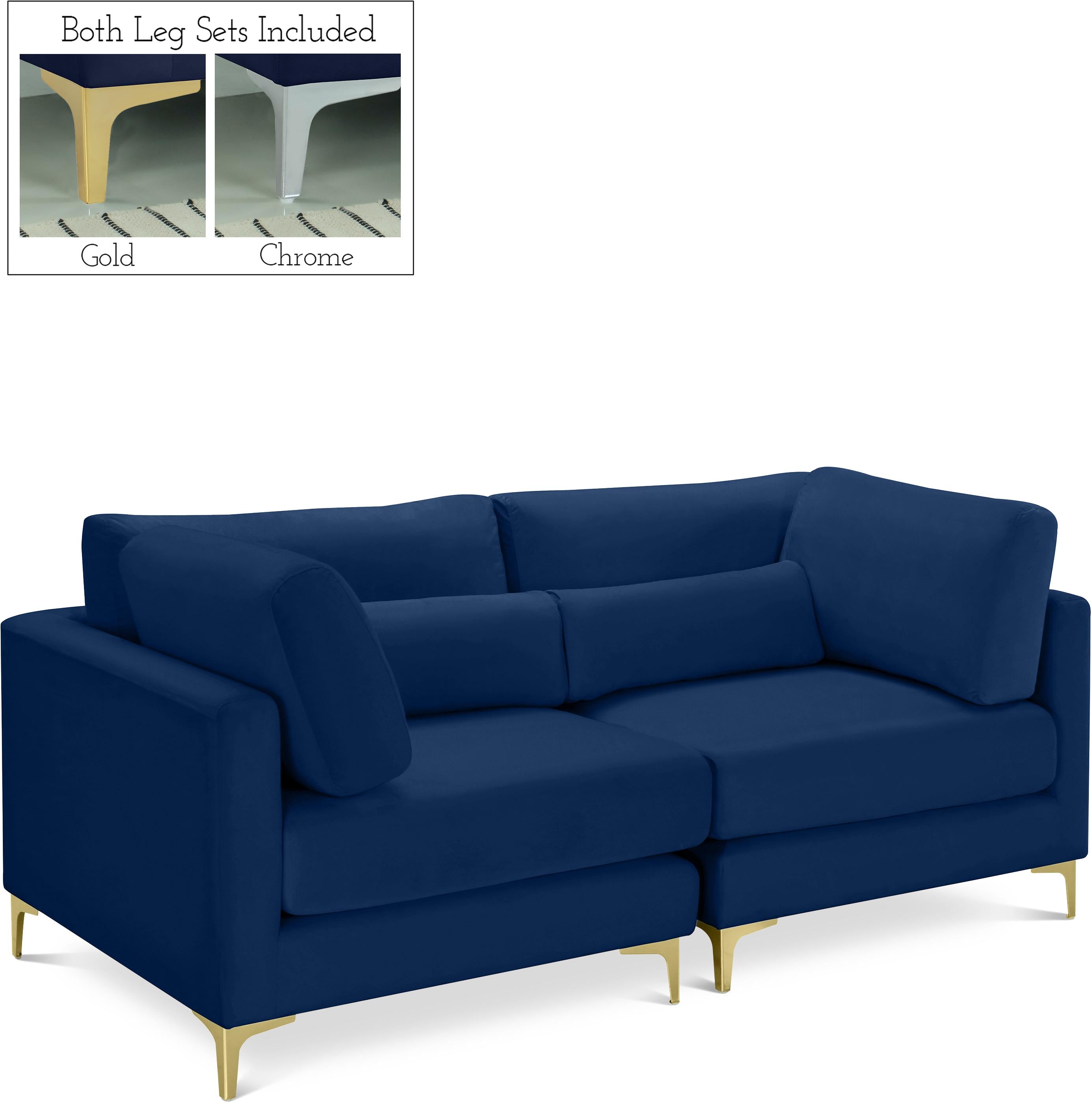 Julia Navy Velvet Modular Sofa - Luxury Home Furniture (MI)